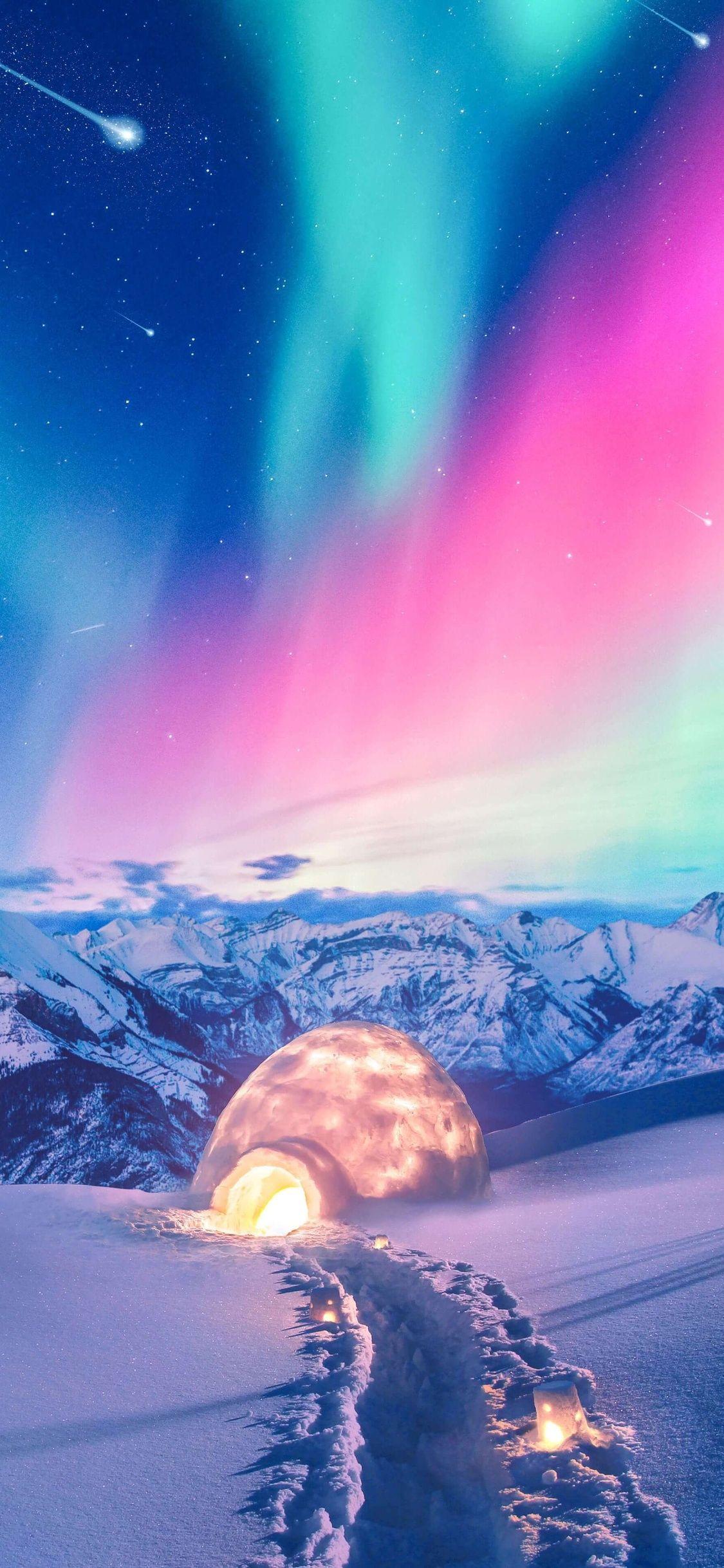 1125x2436 Snow Winter Iceland Aurora Northern Lights iPhone XS, iPhone iPhone X HD 4k Wallpaper, Image, Background, Photo and Picture