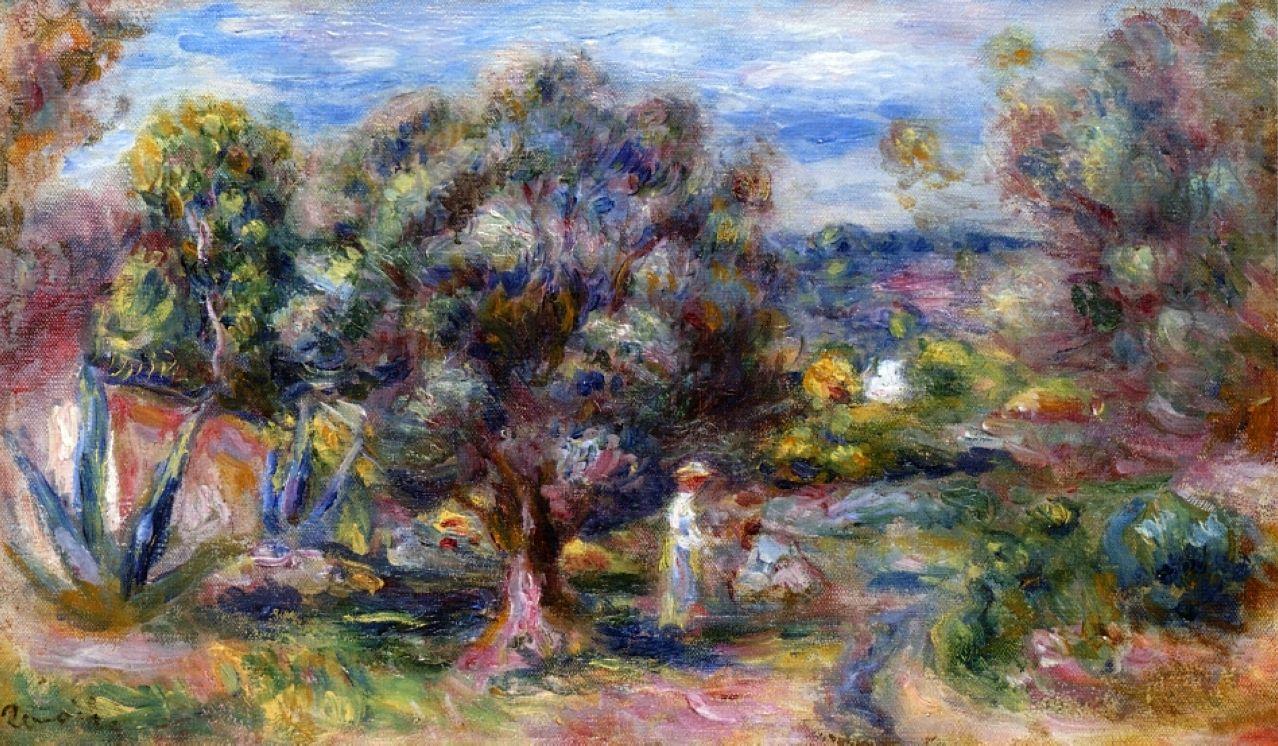 1278x746 Tranh Pierre Auguste Renoir, Lô hội, Đón ở Cagnes, 1910