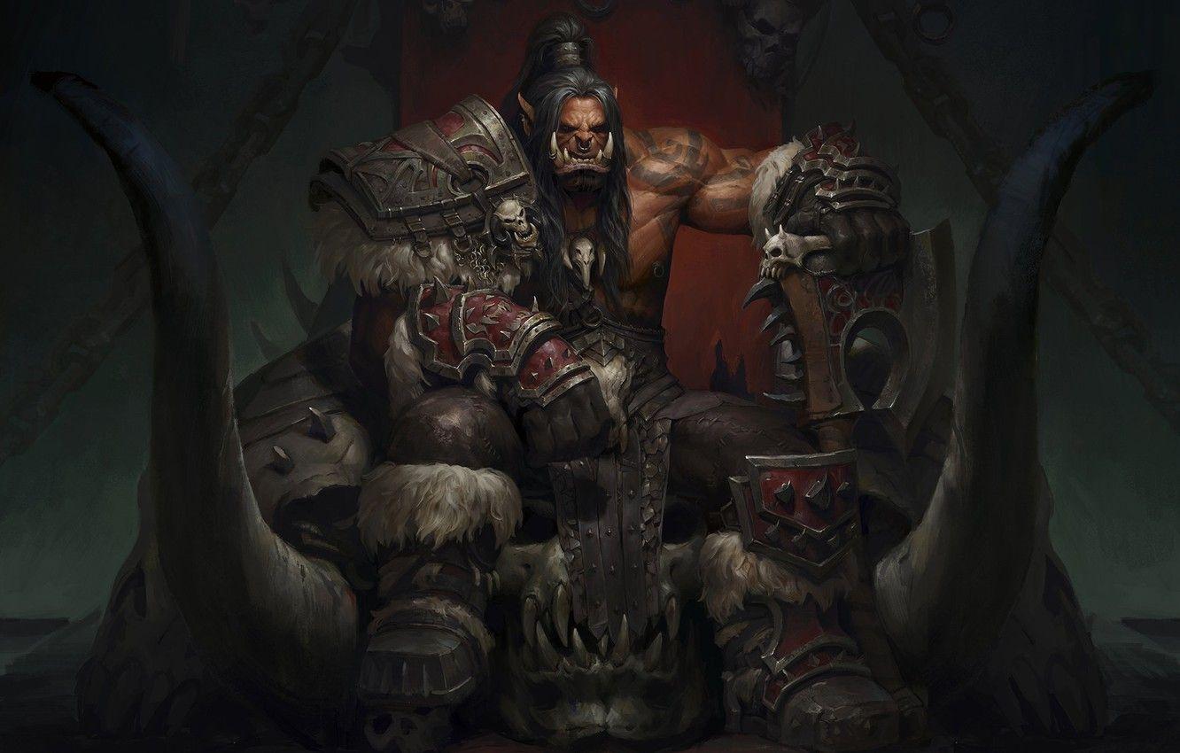 1332x850 Wallpaper Orc, the throne, World Of Warcraft, Grom Hellscream image for desktop, section игры