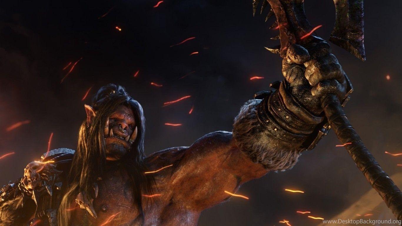 1366x768 Download Wallpaper Grommash grom Hellscream, Gorehowl, Epic Two. Desktop Background