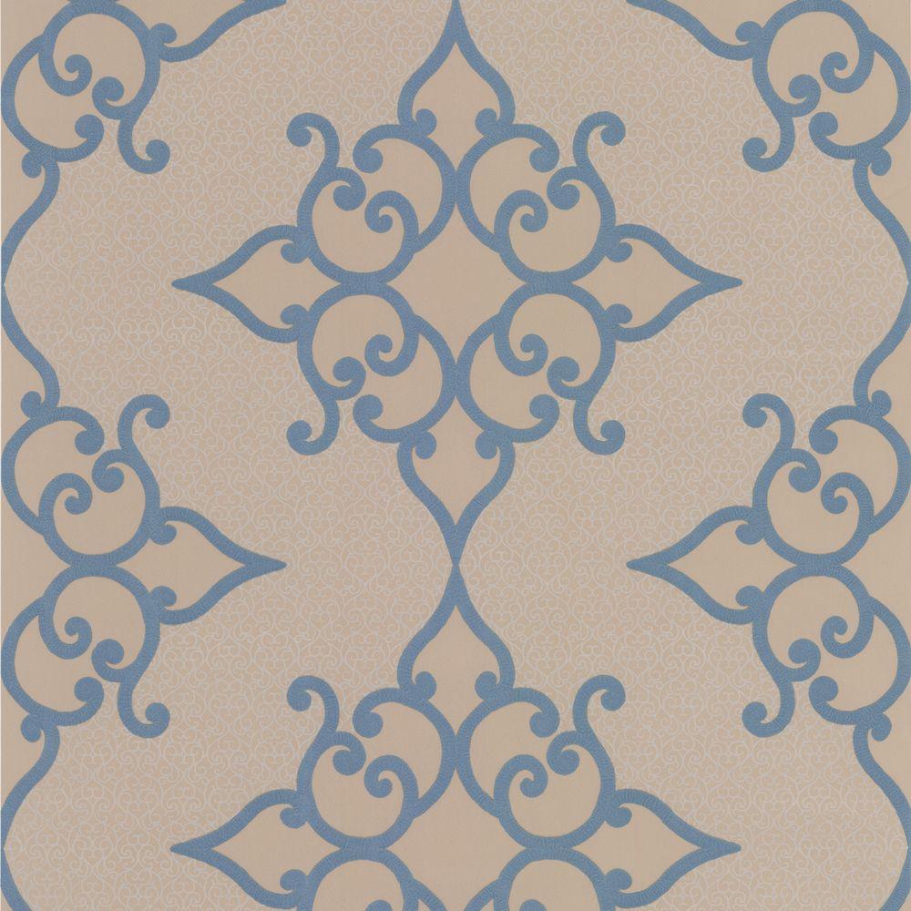 1000x1000 Sebastian Blue Crepe Moroccan Medallion Wallpaper DL30607 Home