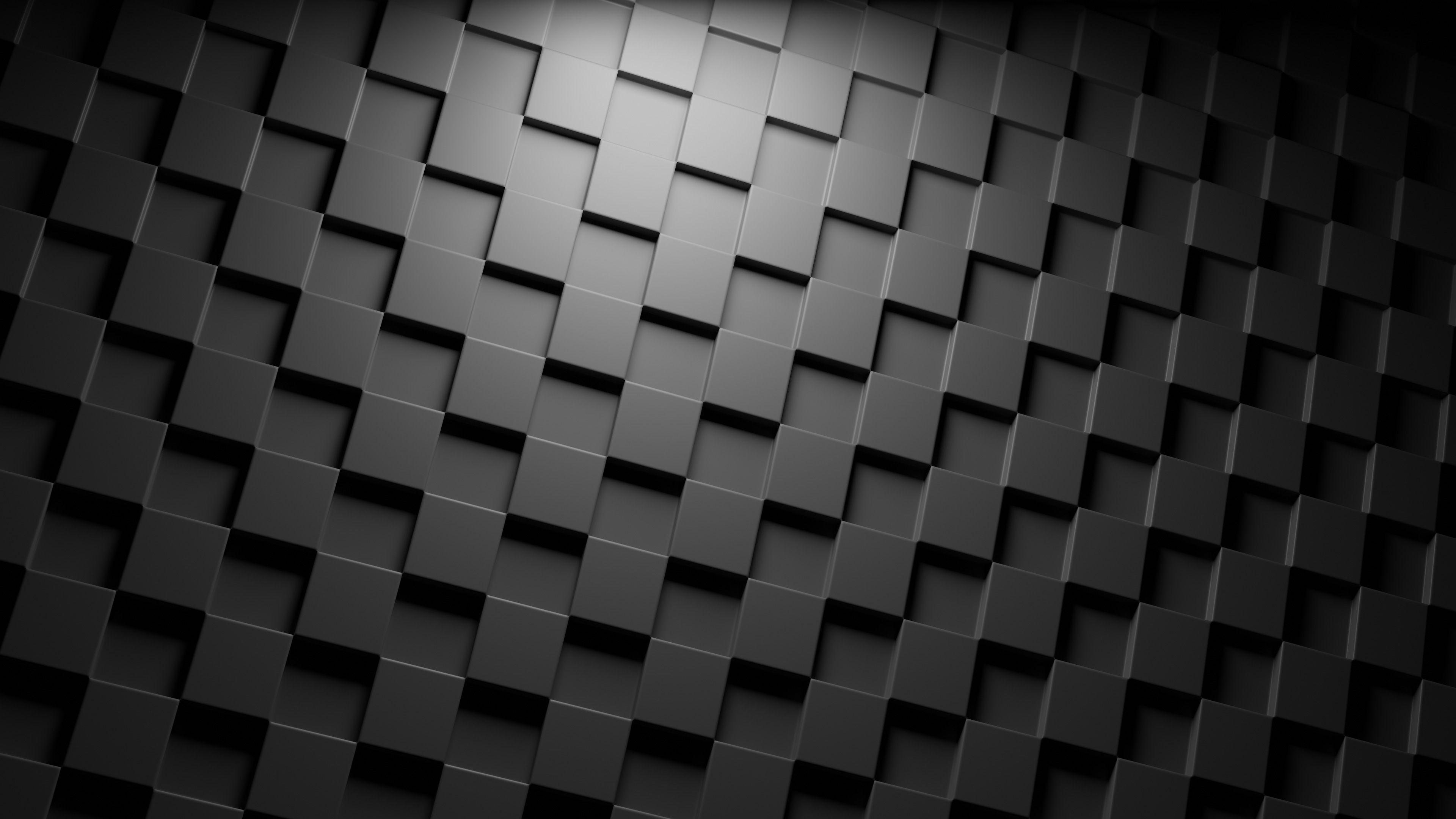 3840x2160 Artistic Black Cube Pattern Wallpaper:3840x2160