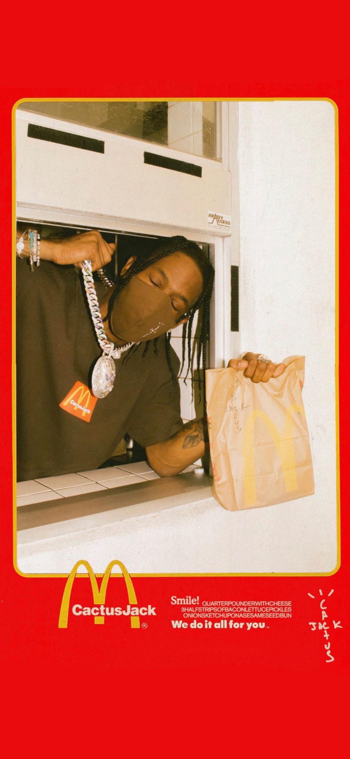 1125x2436 CACTUS JACK X MCDONALDS WALLPAPER. ORIGINAL PIC FROM TRAV