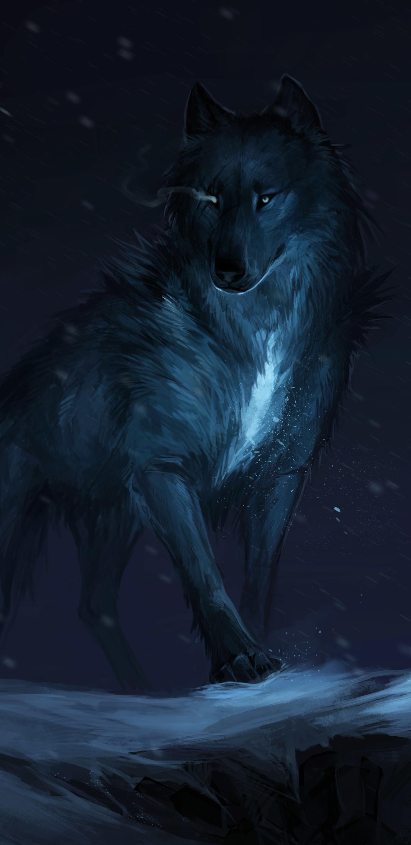 1440x2960 Anime Galaxy Wolf Wallpaper .