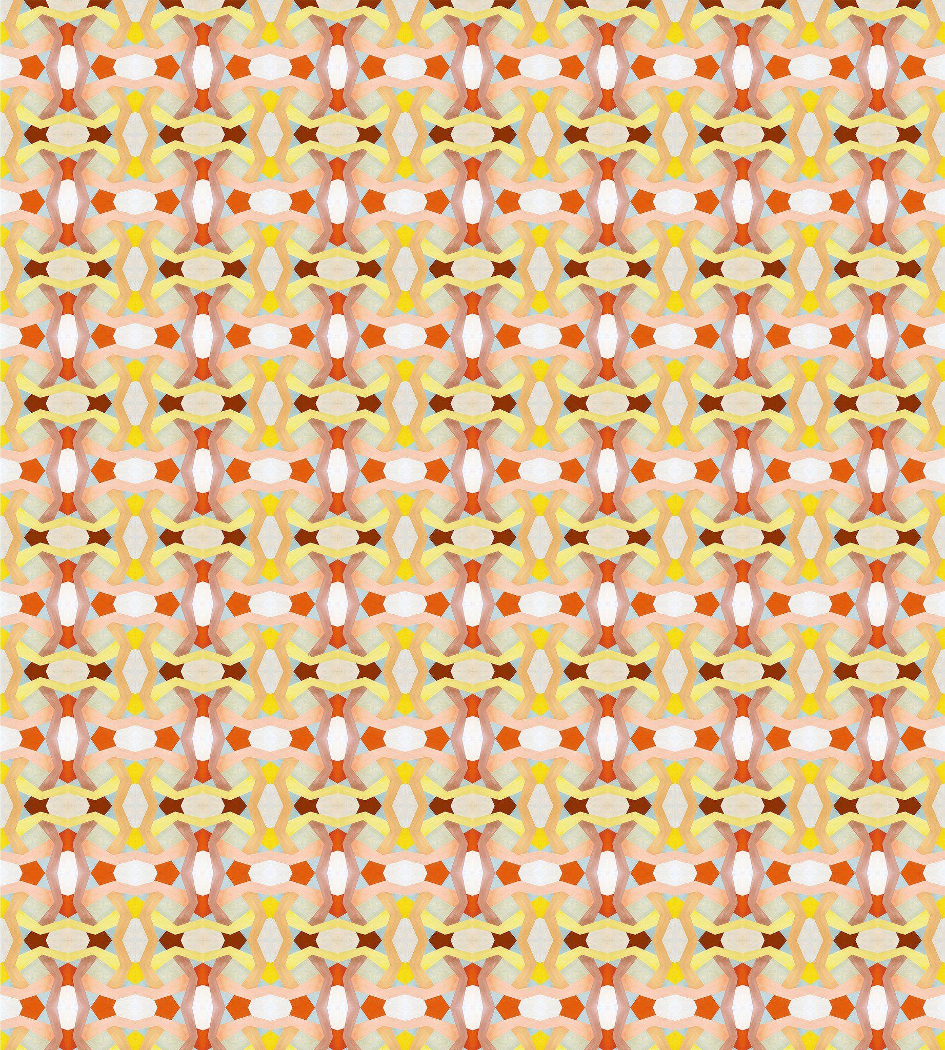 1843x2048 Moroccan Tile Red and Tan Wallpaper