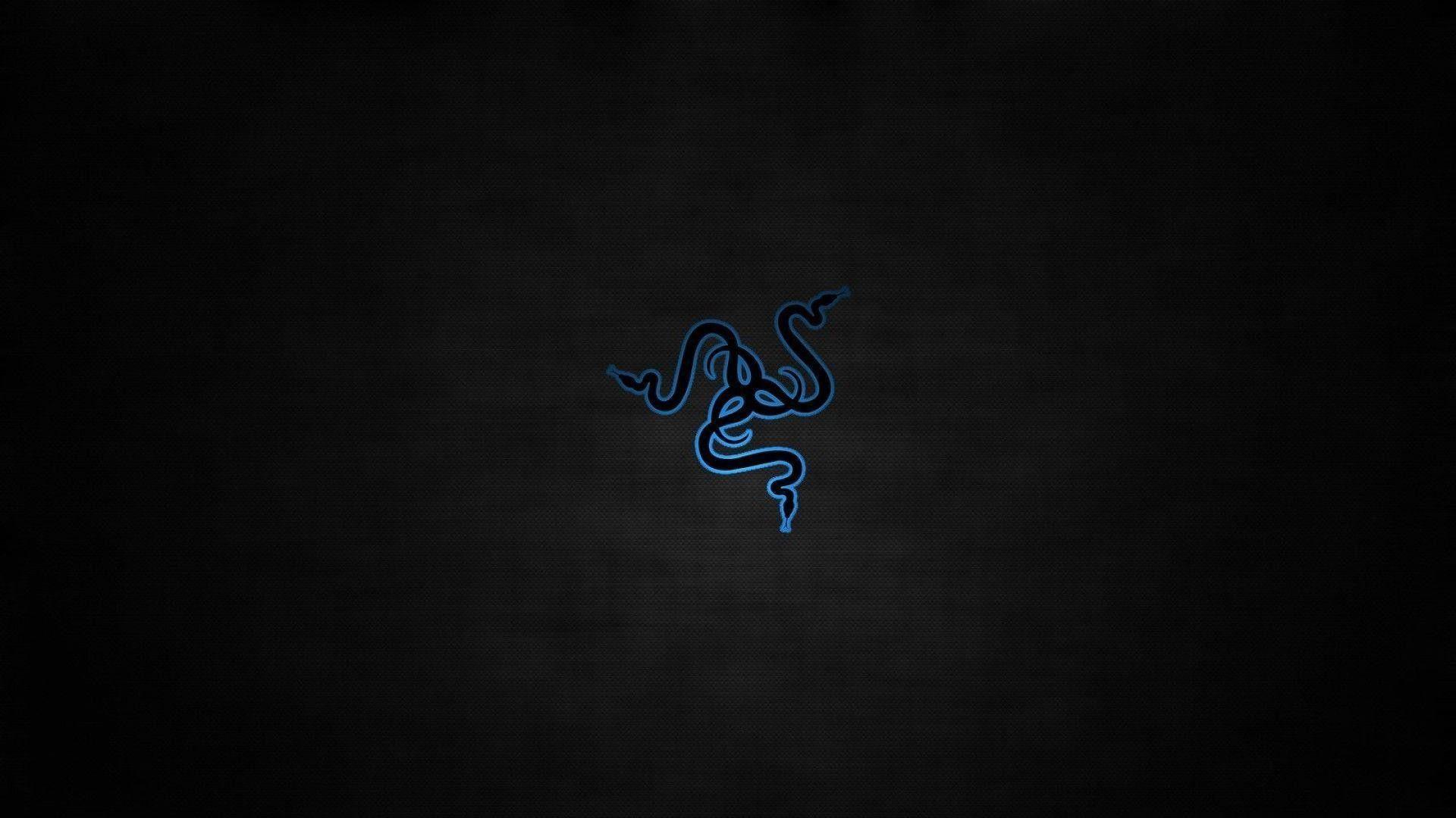 1920x1080 Blue Black Razer Logo In Black Background HD Razer Wallpaper