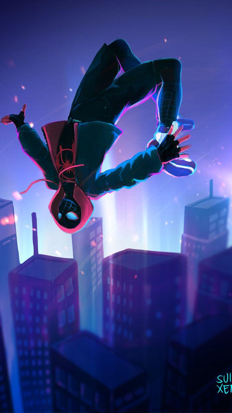 750x1334 Miles Morales Falling Off iPhone iPhone 6S, iPhone 7 HD 4k Wallpaper, Image, Background, Photo and Picture