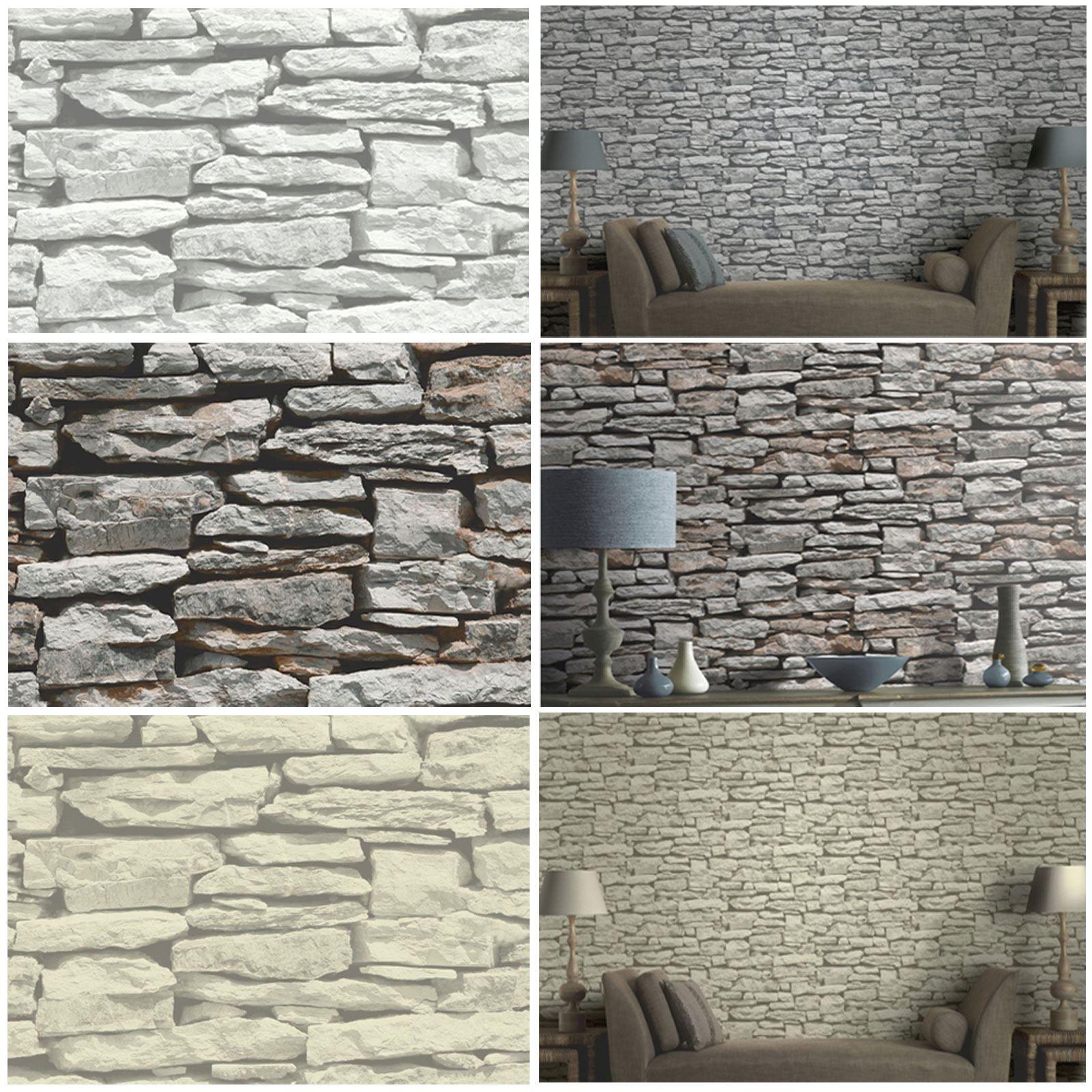 1600x1600 MOROCCAN WALL NATURAL SLATE STONE WALLPAPER BY ARTHOUSE GREY NATURAL