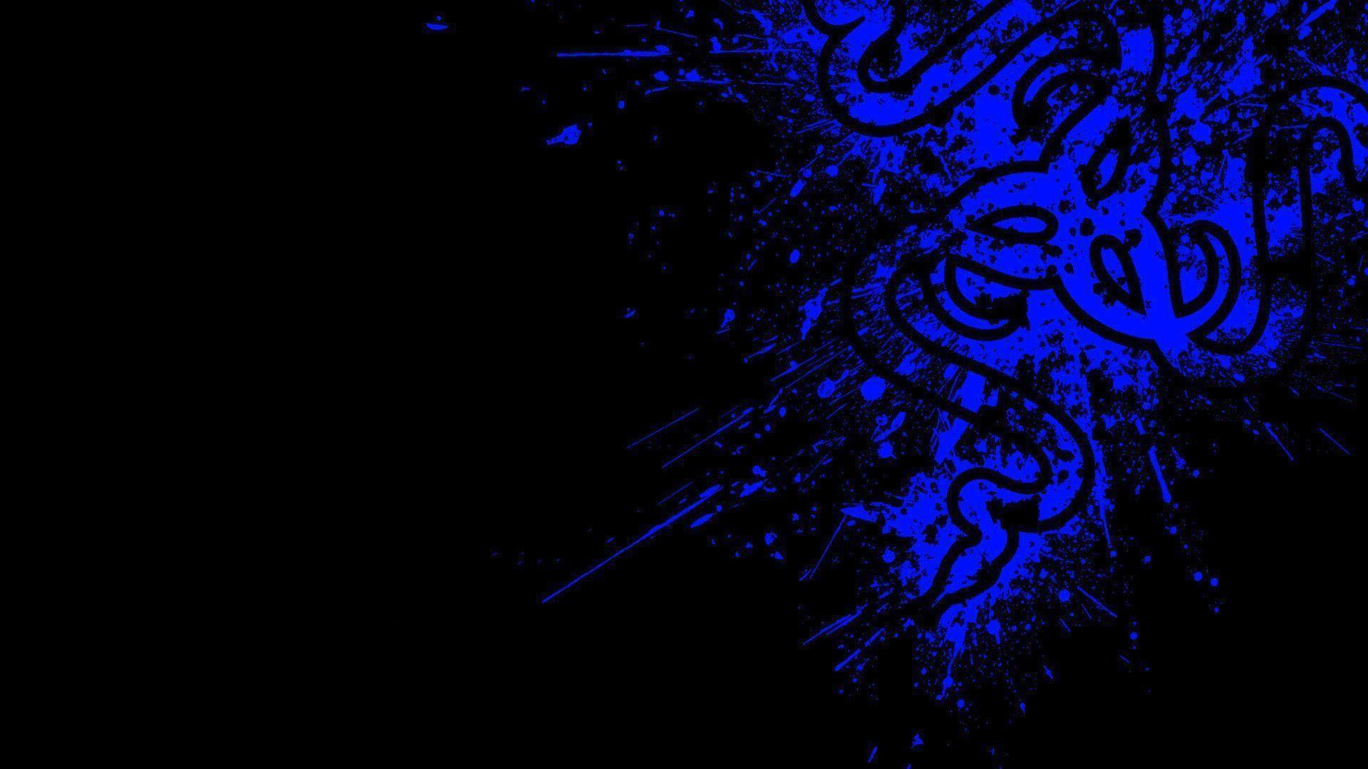 1920x1080 Dark Blue Razer Logo In Black Background HD Razer Wallpaper