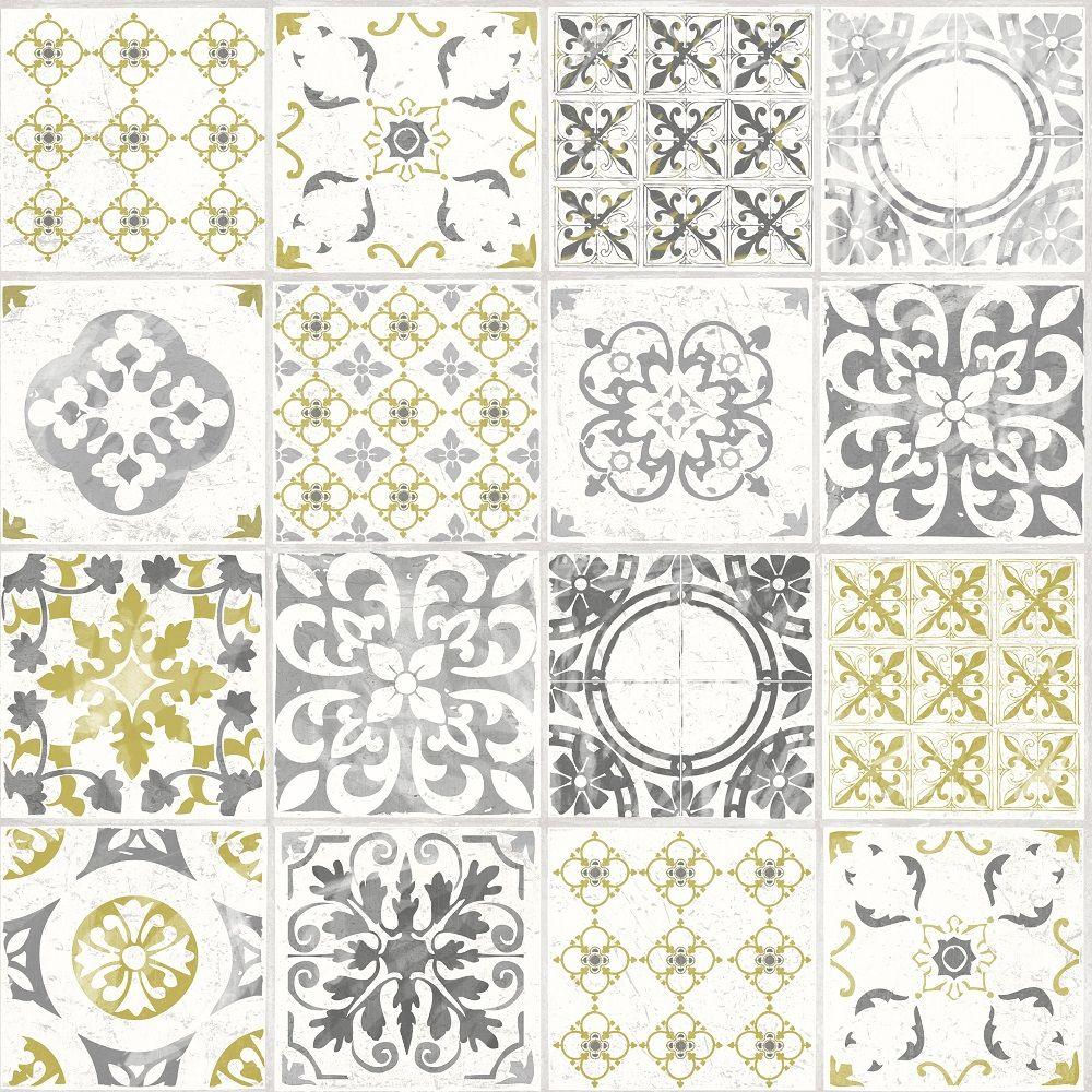 1000x1000 Ideco Home Porto Yellow Wallpaper. Moroccan, Wallpaper and Kitchens