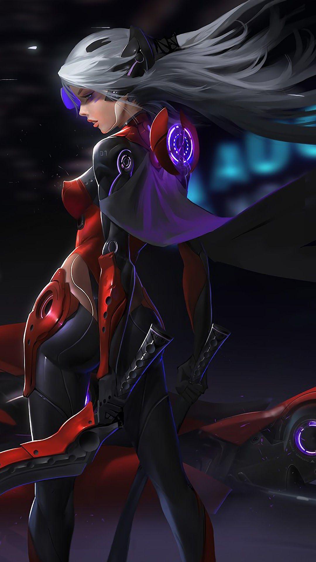 1080x1920 Cyberpunk, Anime, Biker, Girl, Motorcycle, Sci Fi Phone HD Wallpaper, Image, Background, Photo And Picture