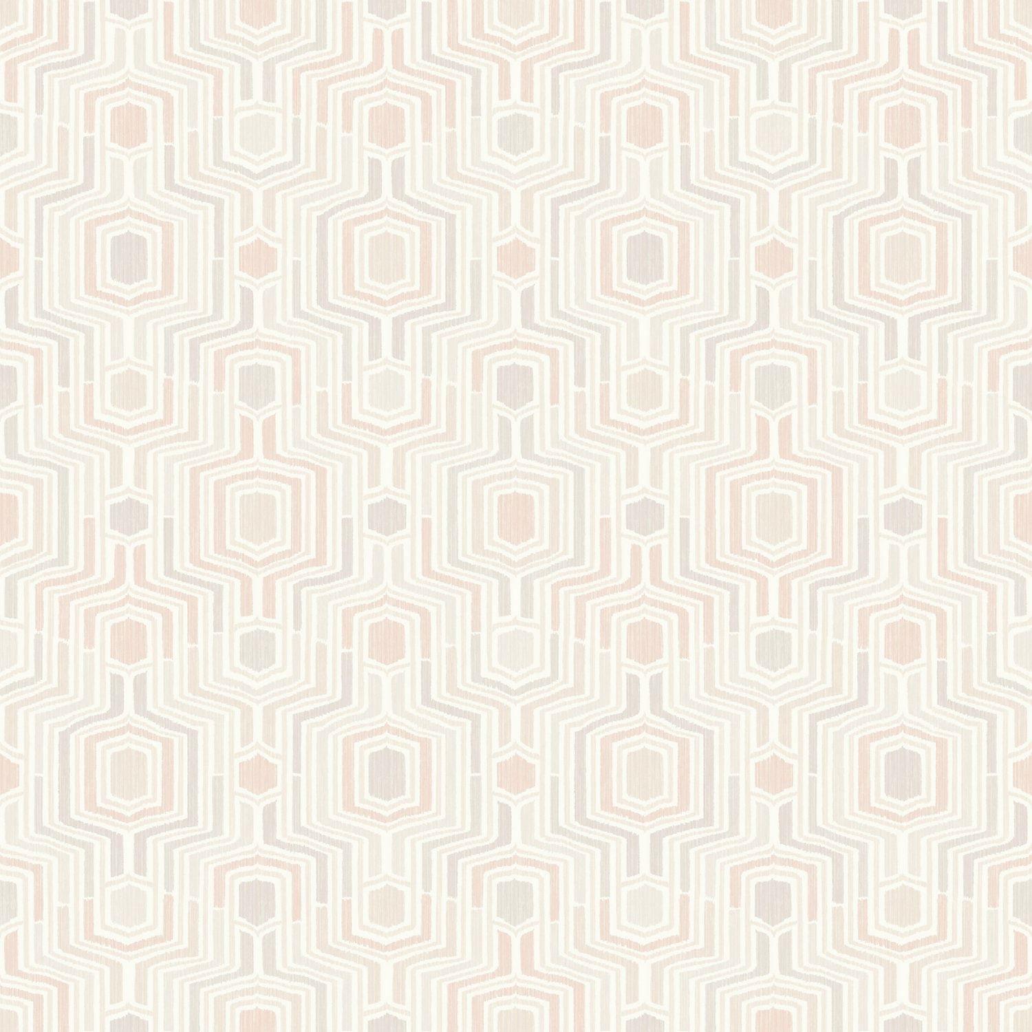 1500x1500 Pink 3D Geometric Wallpaper Embossed Taupe Grey White Metallic Meso Grandeco