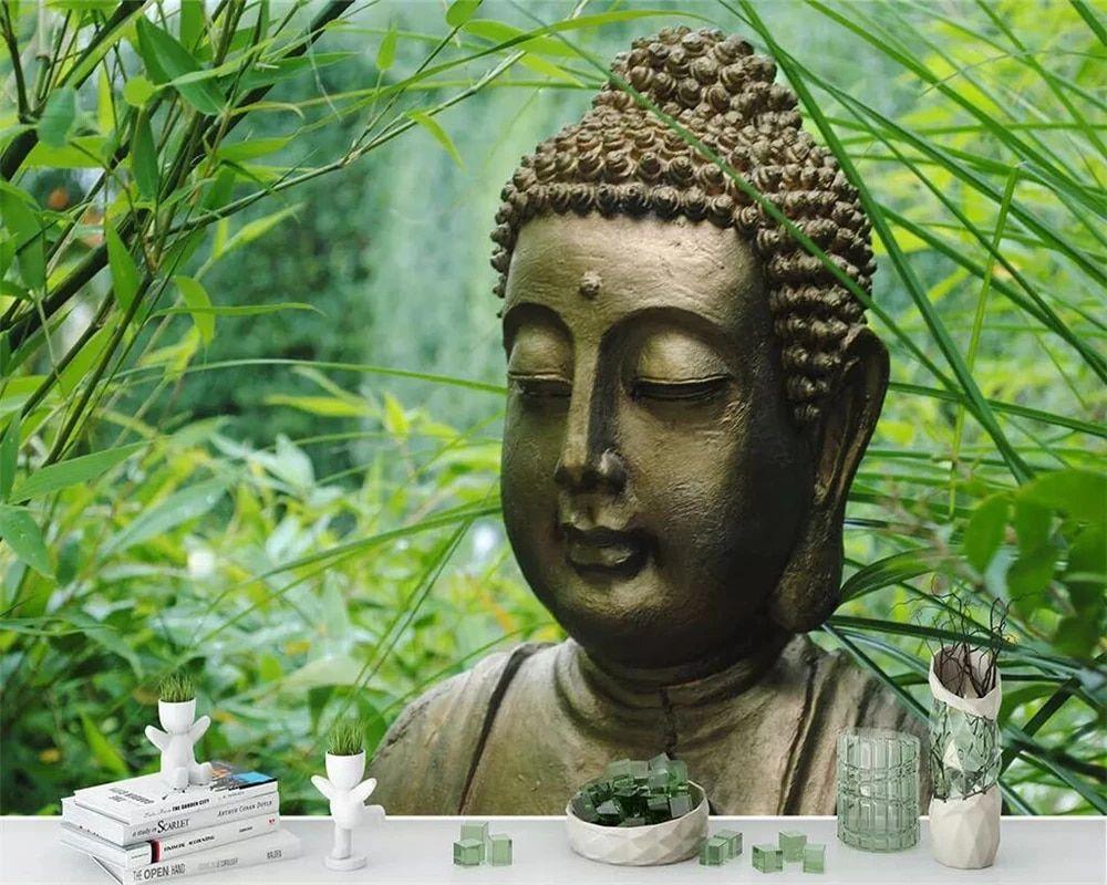 1000x800 beibehang Wallpaper custom mural HD Thailand beautiful bamboo forest Buddha Buddha decorative painting background wall TV wall. Wallpaper