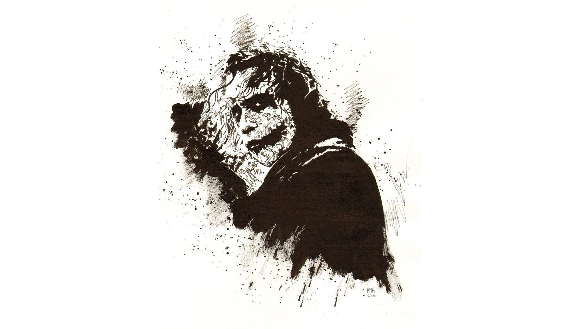 1920x1080 batman, The, Dark, Knight, Joker, Drawing, White Wallpaper HD / Desktop and Mobile Background