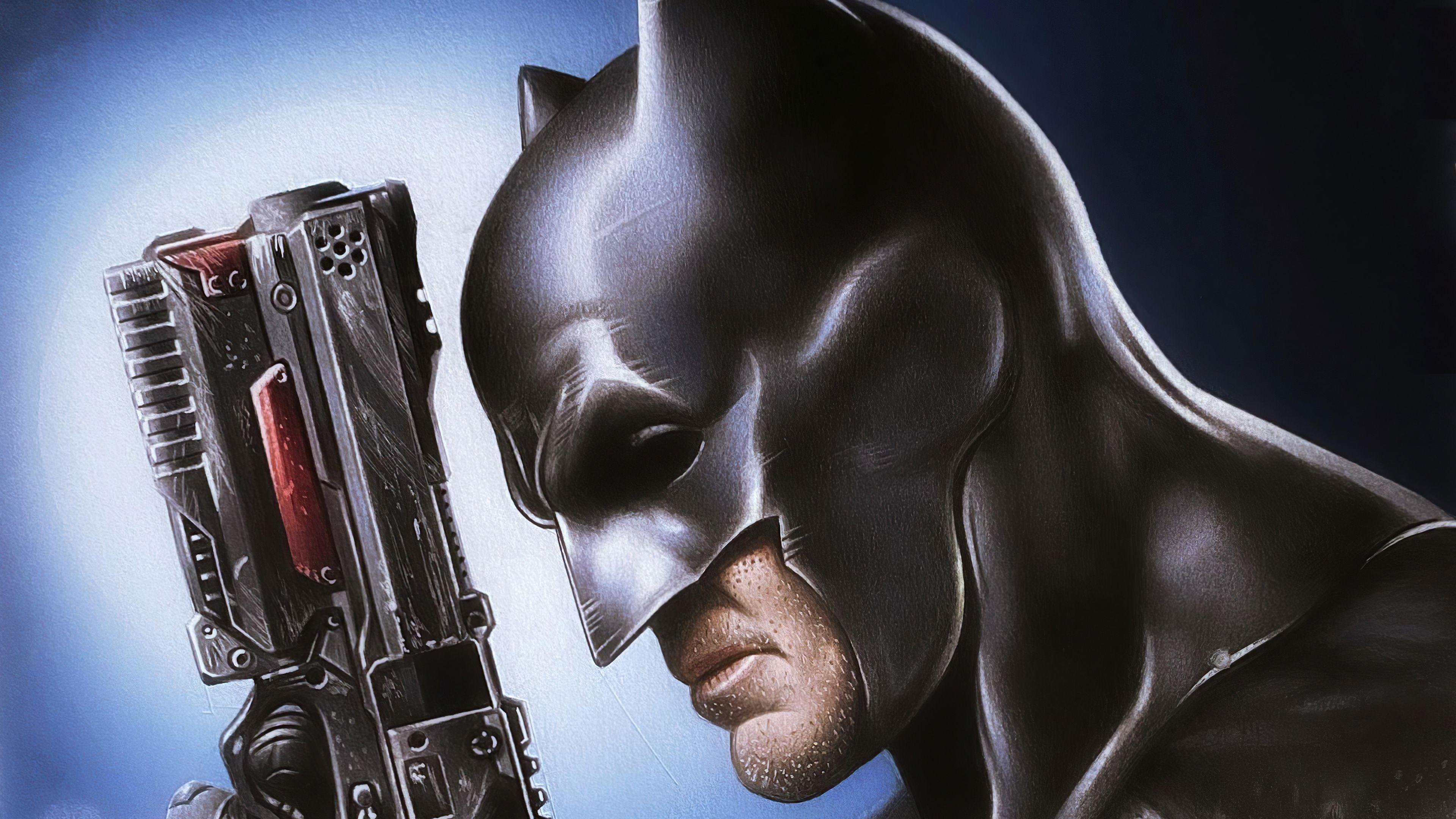 3840x2160 Batman With Gun Art, HD Superheroes, 4k Wallpaper, Image, Background, Photo and Picture