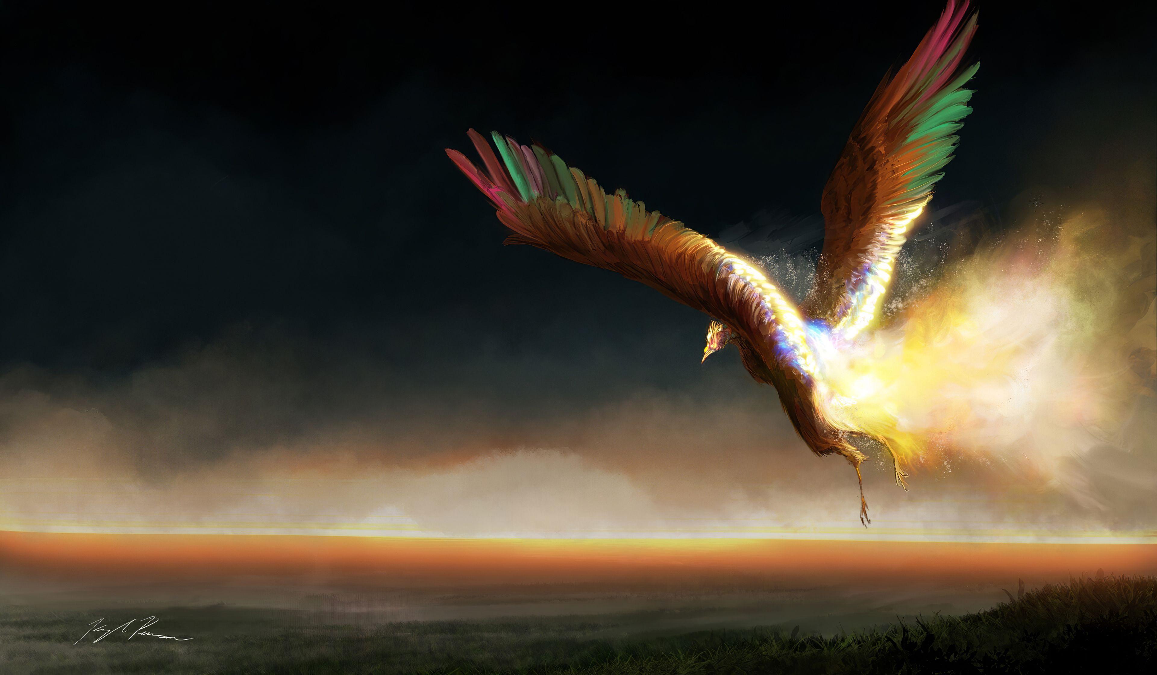 3840x2240 Neon Phoenix. Neon, Widescreen wallpaper, Phoenix design