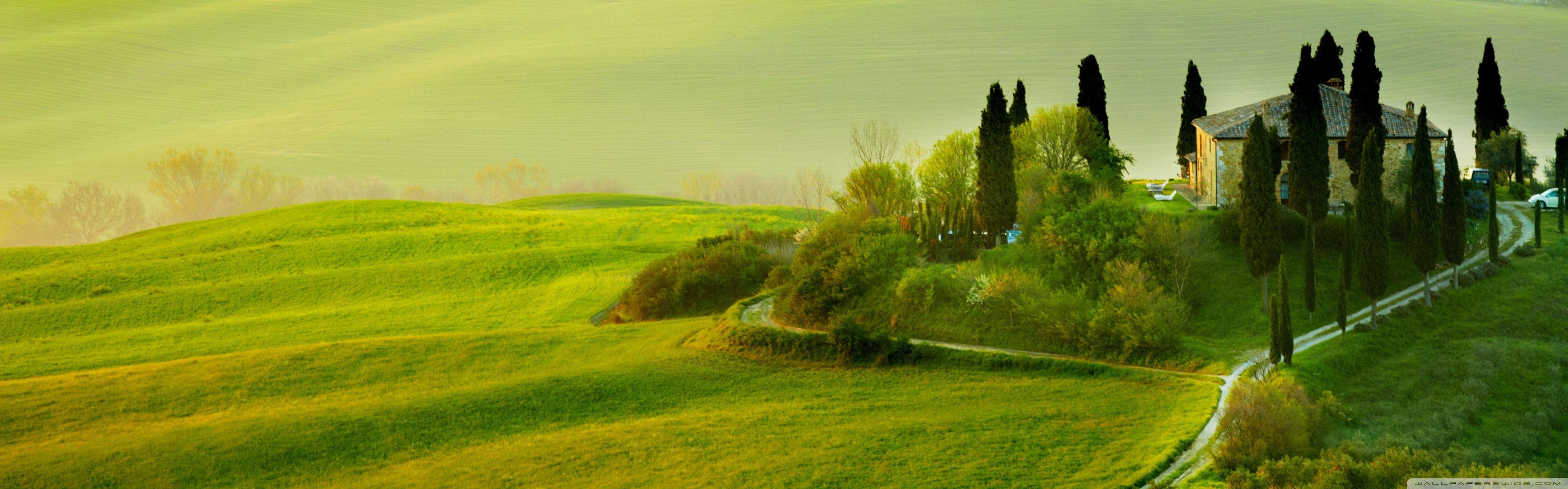 3840x1200 Tuscany Spring Landscape ❤ 4K HD Desktop Wallpaper for • Dual