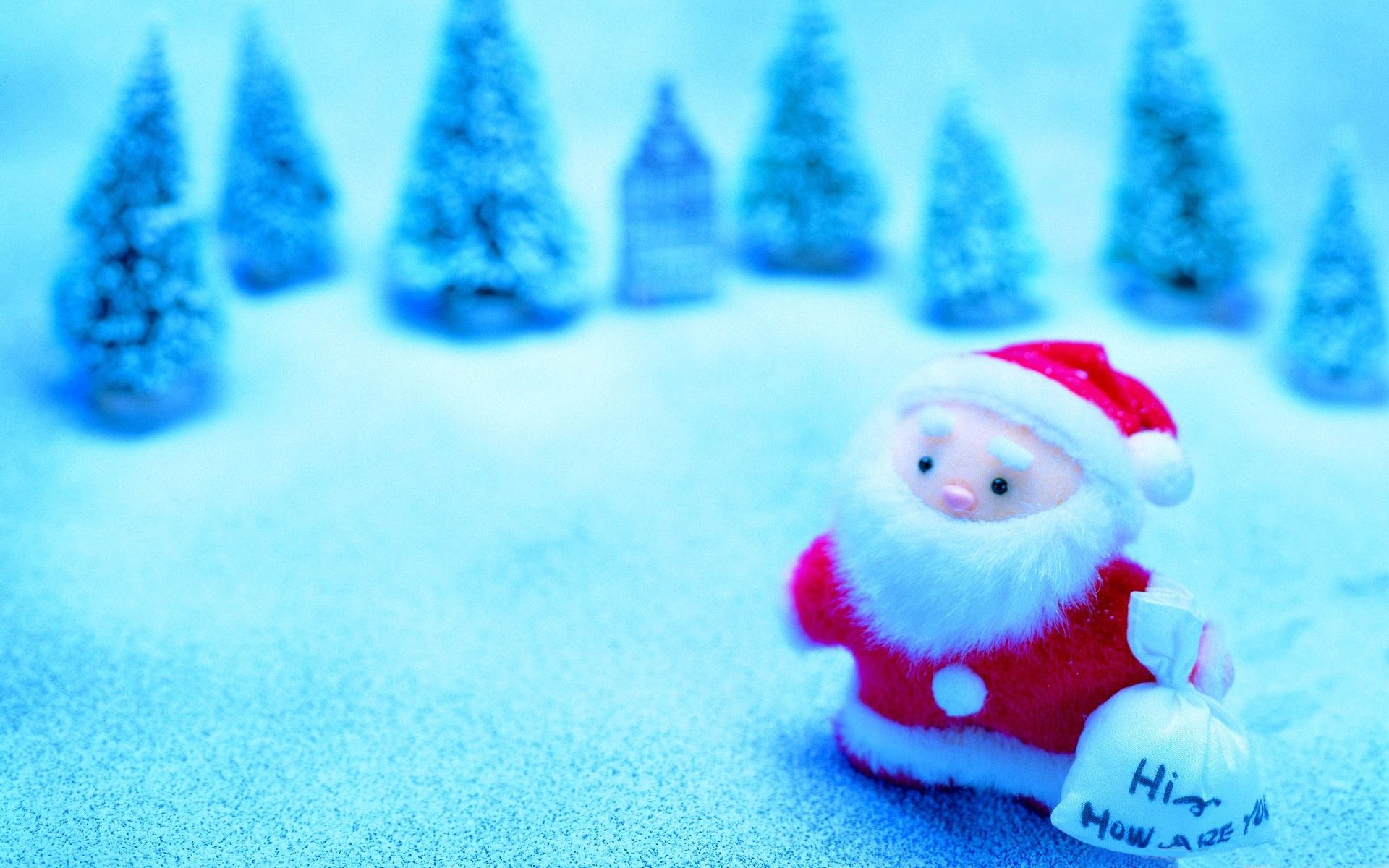1920x1200 Free Cute Santa Claus In Snow computer desktop wallpaper