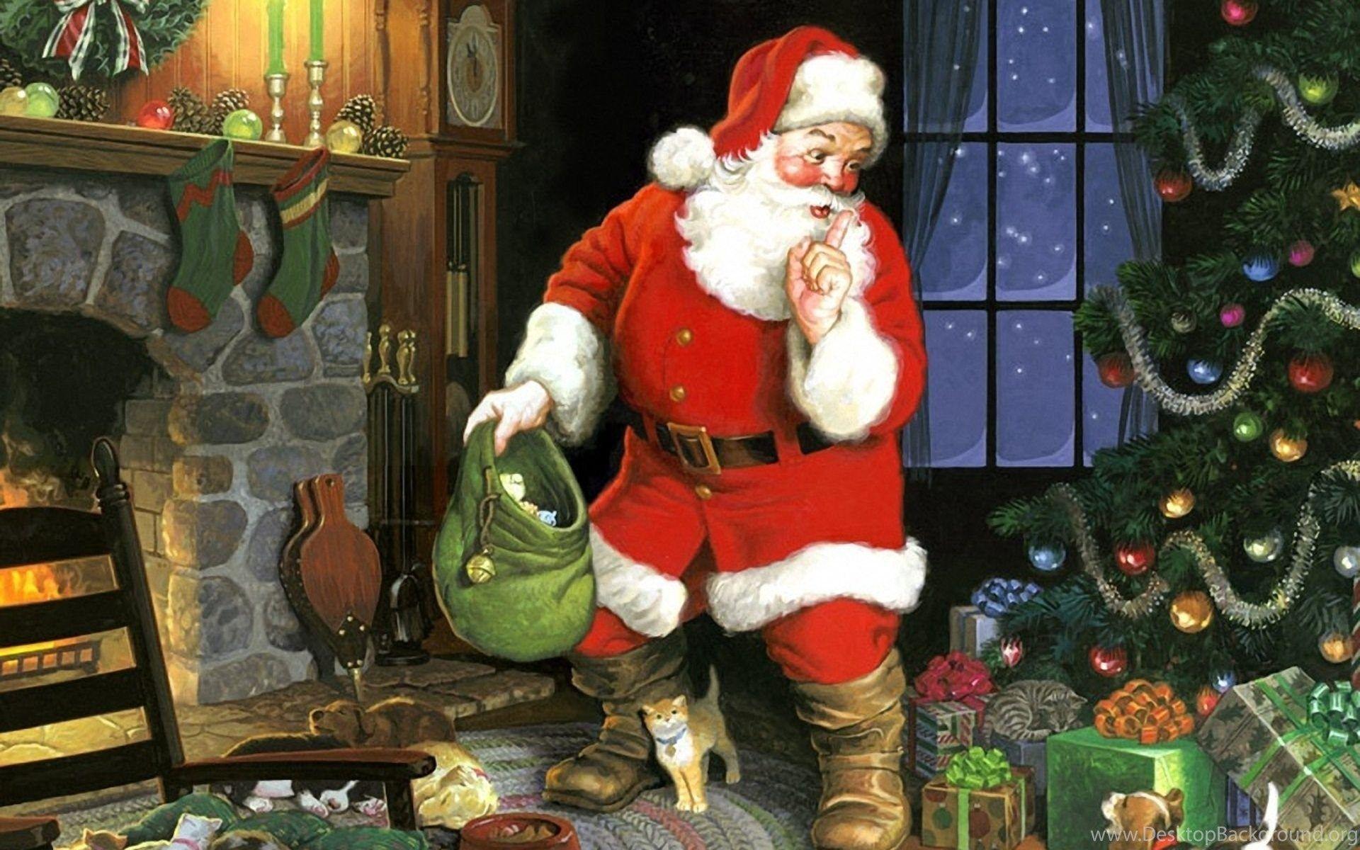 1920x1200 Beautiful Merry Christmas Santa Claus HD Wallpaper Picture. Desktop Background