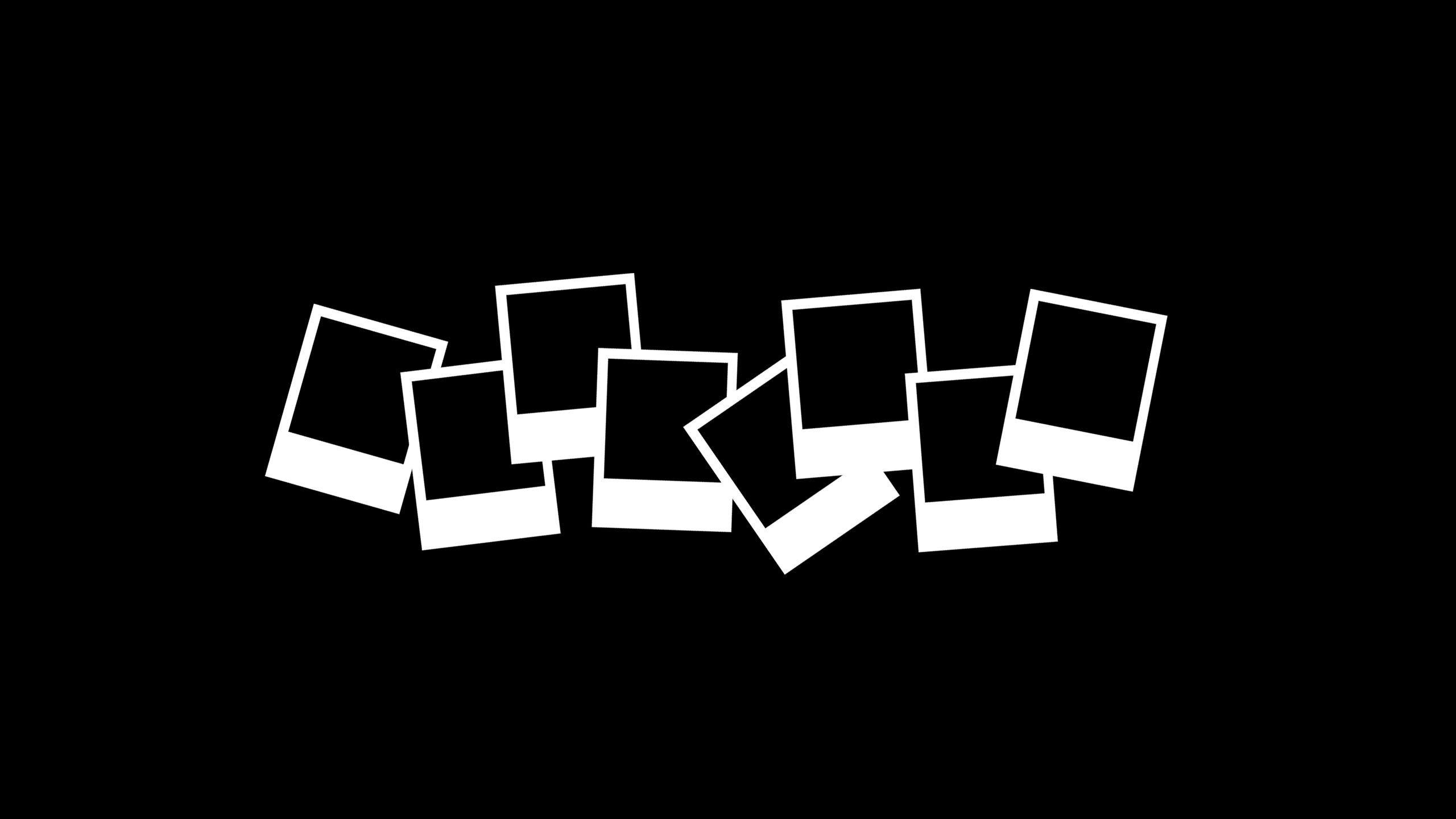 2560x1440 White Boxes With Black Background HD Black Aesthetic Wallpaper