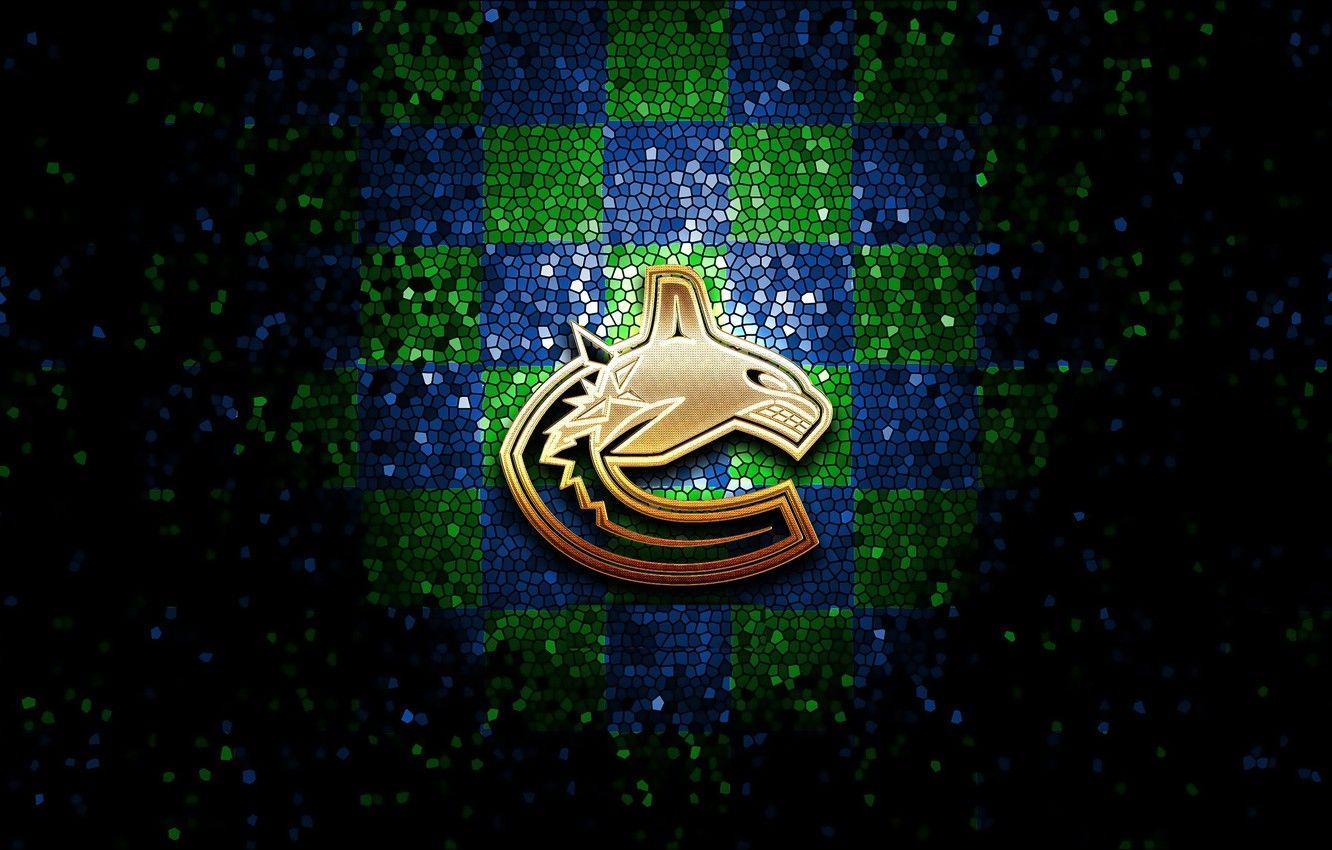 1332x850 Wallpaper wallpaper, sport, logo, NHL, hockey, glitter, checkered, Vancouver Canucks image for desktop, section спорт