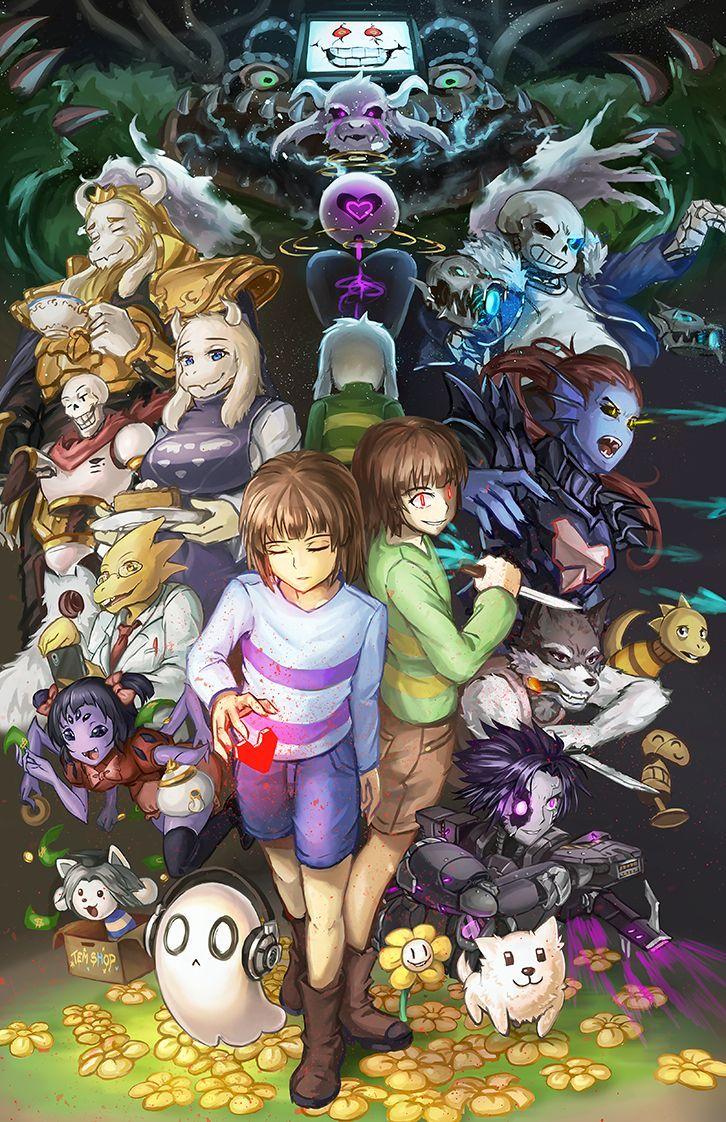 726x1122 Undertale All Characters Wallpaper