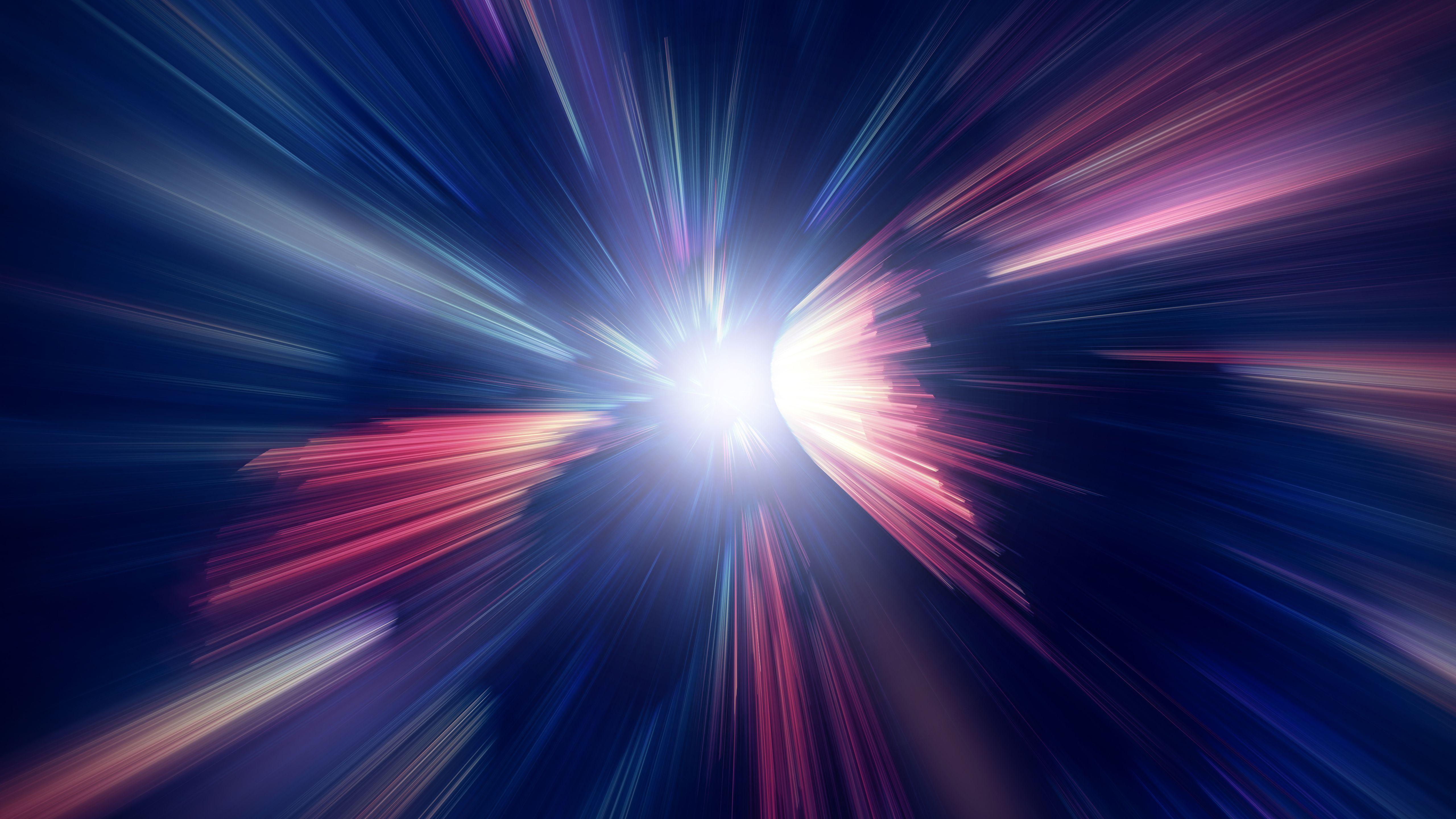 Light Speed Wallpaper 4K Space Warp Colored rays 6395