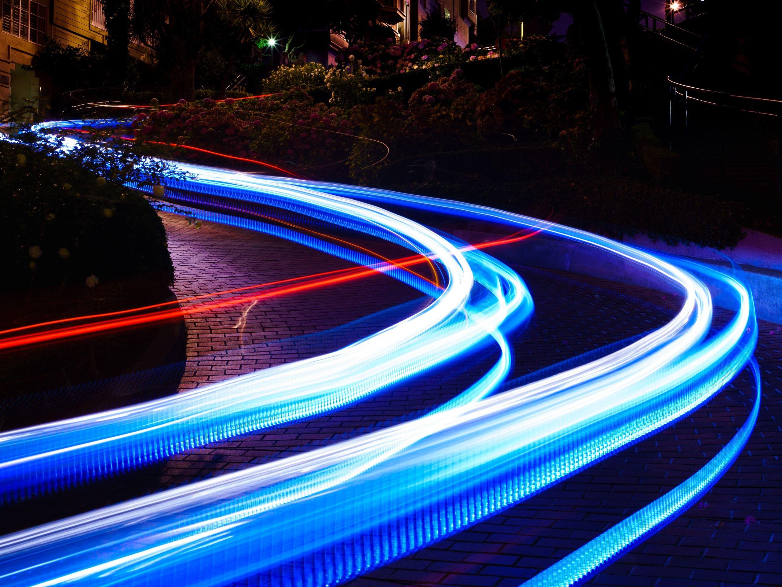 2560x1920 Wallpaper Light lines, speed, city, night, road 7680x4320 UHD 8K Picture, Image