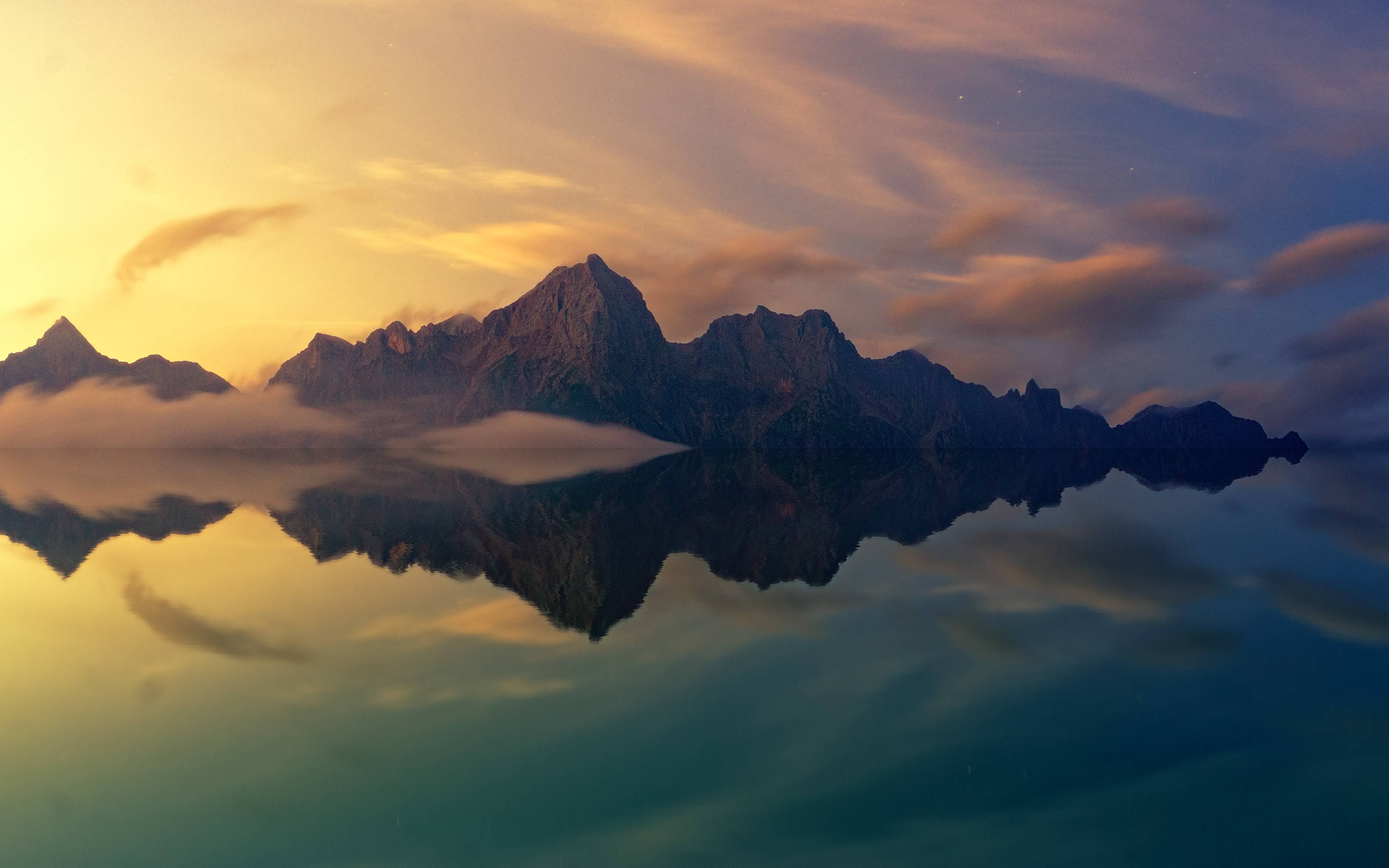 4107x2567 Mountains Reflections 4K Wallpaper