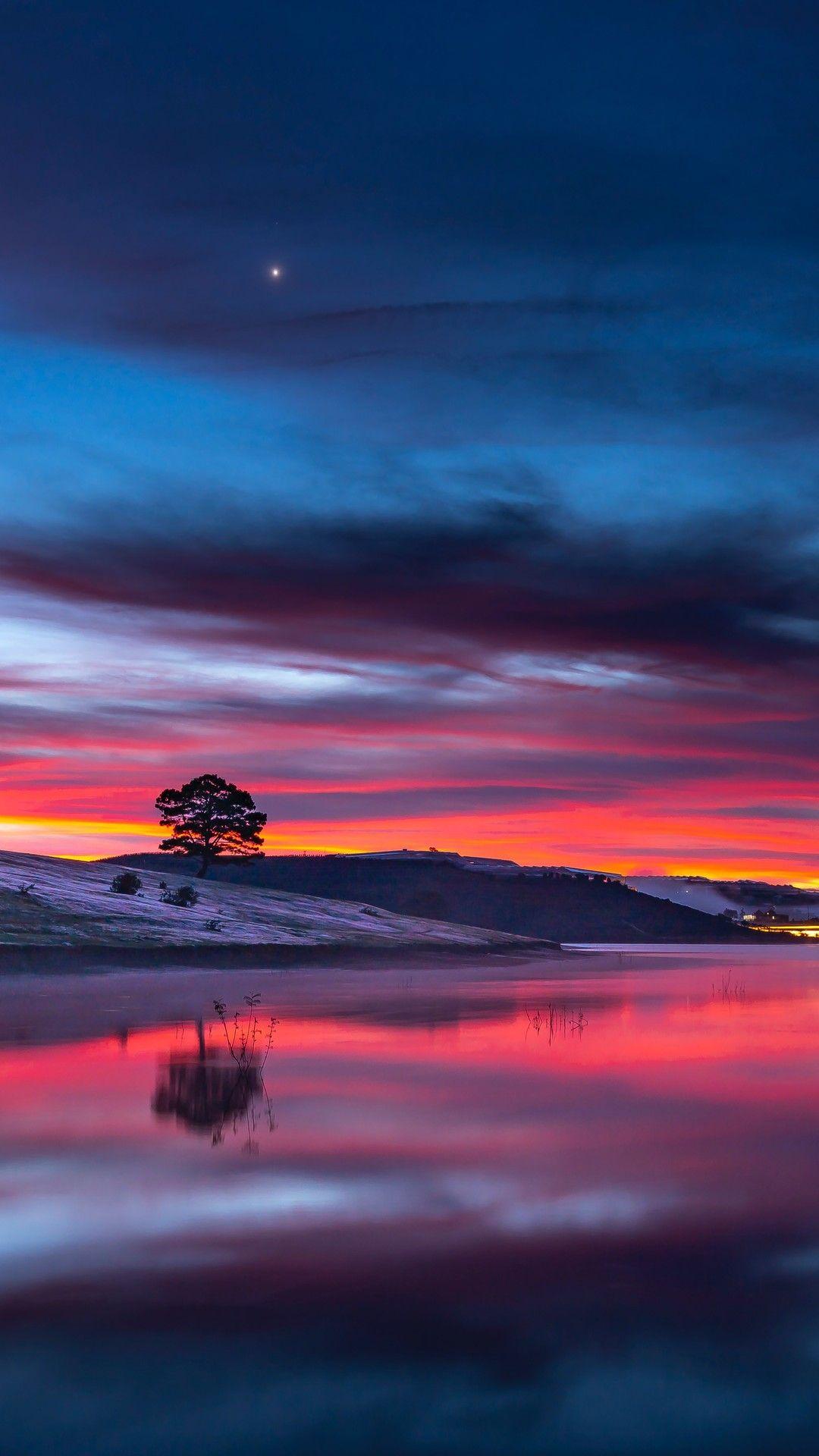 1080x1920 1080x1920 sunset, reflection, clouds, nature, hd, 8k for iPhone 8 wallpaper