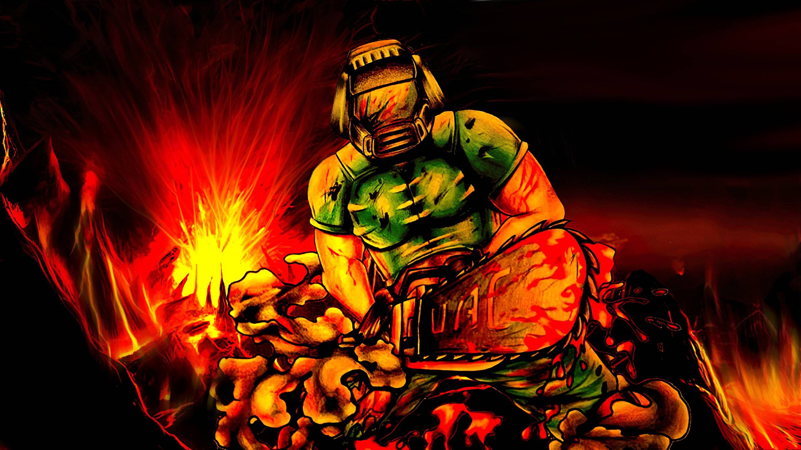 2560x1440 Doomguy in Doom Game 1440P Resolution Wallpaper, HD Games 4K Wallpaper, Image, Photo and Background