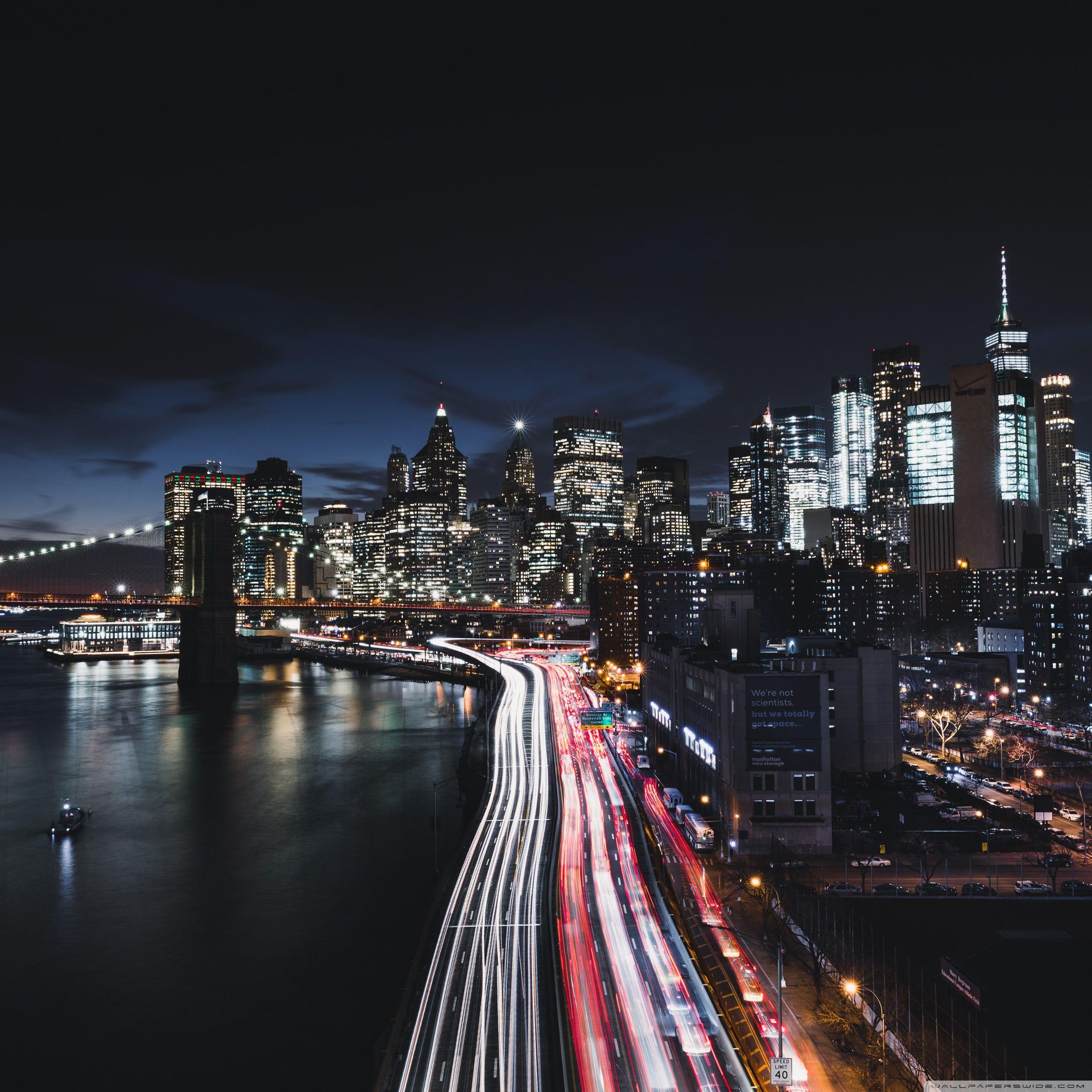 2560x2560 Manhattan, New York City, Night Ultra HD Desktop Background Wallpaper for 4K UHD TV : Widescreen & UltraWide Desktop & Laptop : Tablet