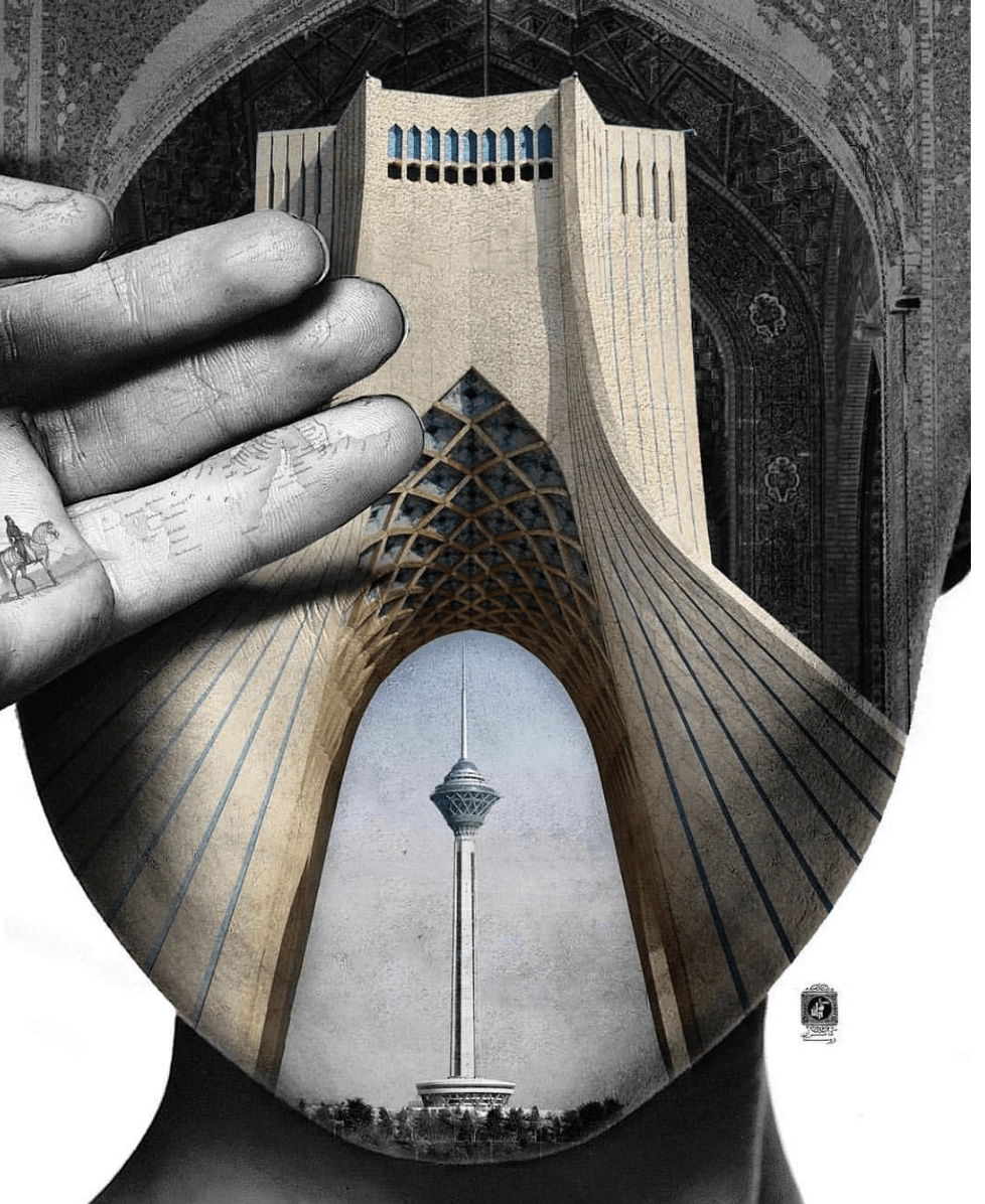 978x1196 Tehran inspiration by Kamran Rousta. Art deco paintings, Persian art painting, Iranian art