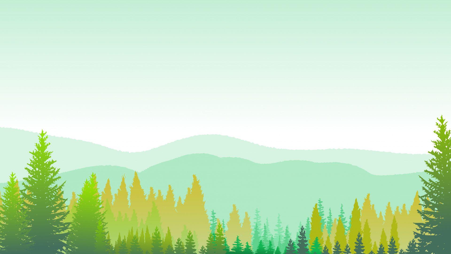 1920x1080 Download Forest, mountains, horizon, trees, minimal, digital art wallpaper, 1920x Full HD, HDTV, FHD, 1080p