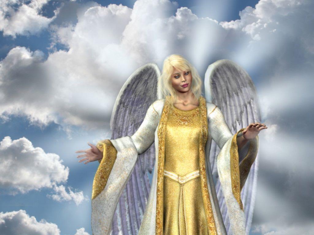 1024x768 Religious Angels Wallpaper