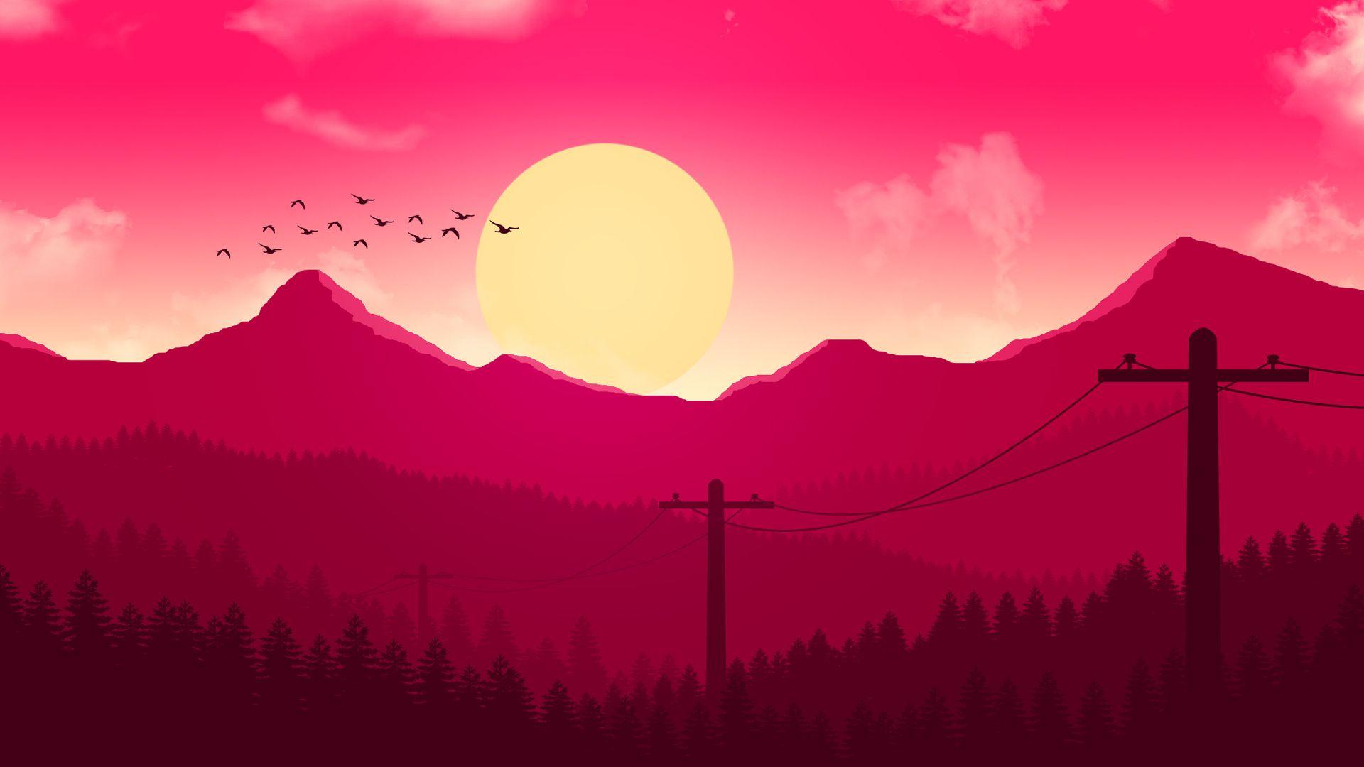 1920x1080 Forest Minimal Art Laptop Full HD 1080P HD 4k Wallpaper, Image, Background, Photo and Picture