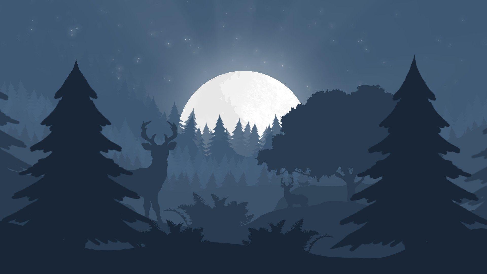 1920x1080 1920x1080 minimalism forest night moon rays wallpaper JPG 100 kB