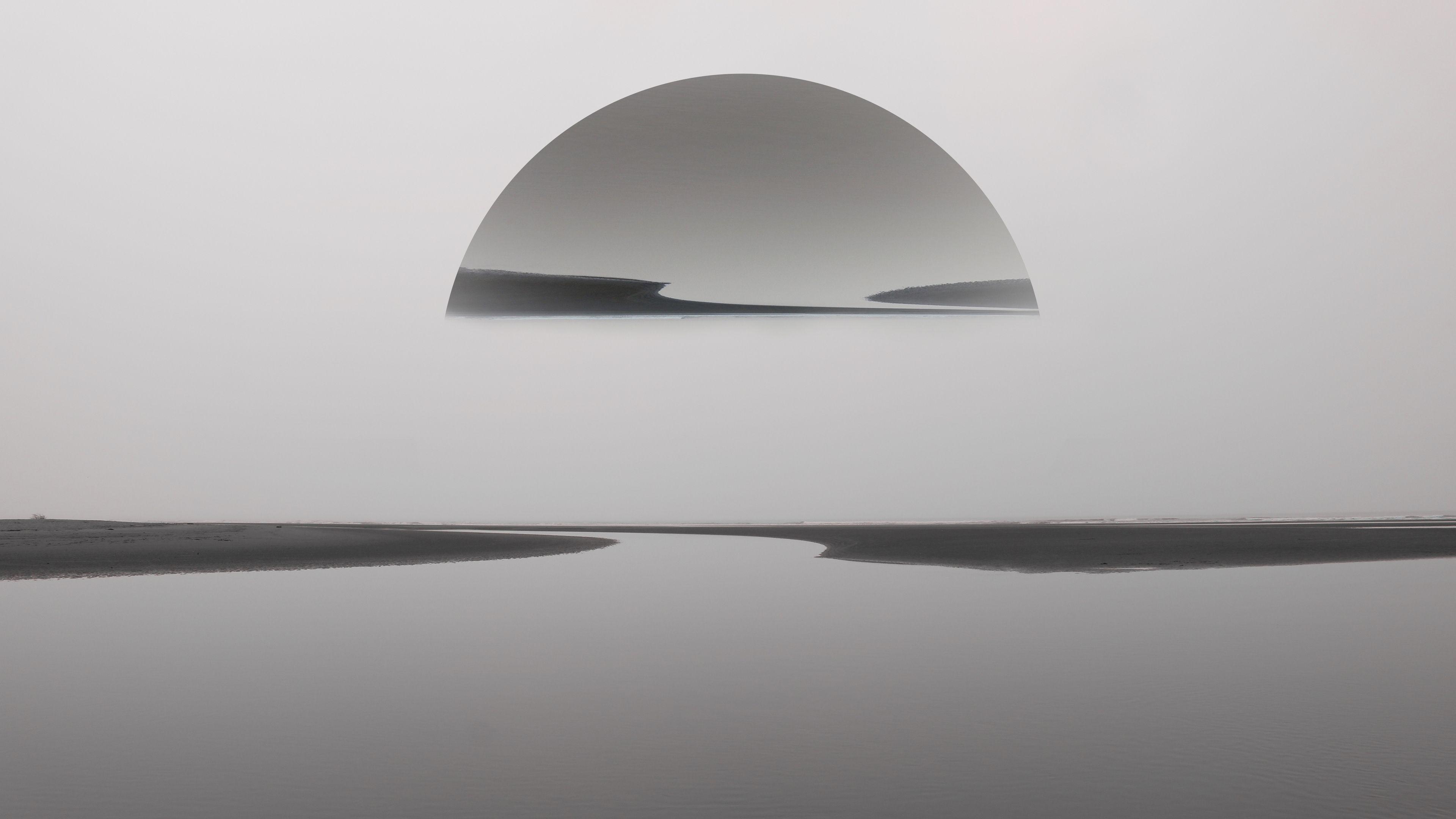 3840x2160 Sunset Beach Reflection Monochrome 5k sunset wallpaper, reflection wallpaper, monochrome wallpaper, mi. Minimalist wallpaper, Sunset wallpaper, Beach wallpaper