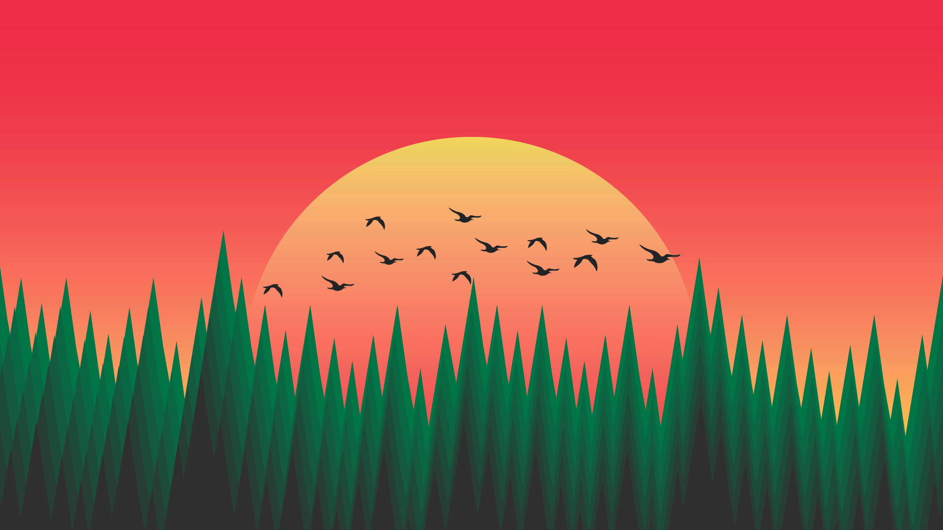 1920x1080 Background wallpaper for desktop sunset in the forest