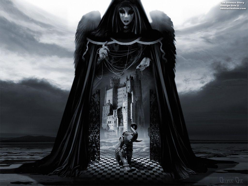 1024x768 Angels And Demons Or Angel Of Infinity: Surreal Art Print, Poster, Book, Desktop Wallpaper
