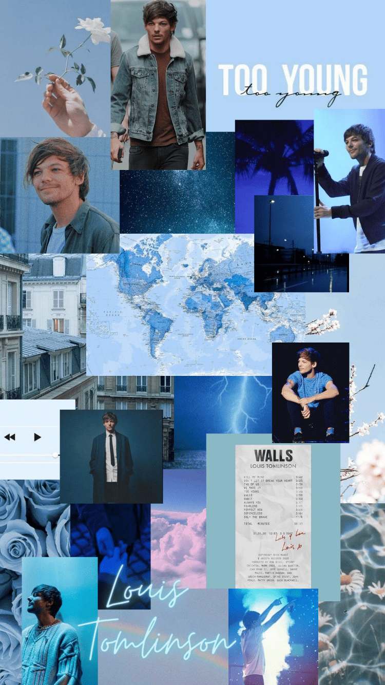 750x1334 Louis Tomlinson Wallpaper (blue). Louis tomlinson, One direction wallpaper iphone, Blue colour wallpaper