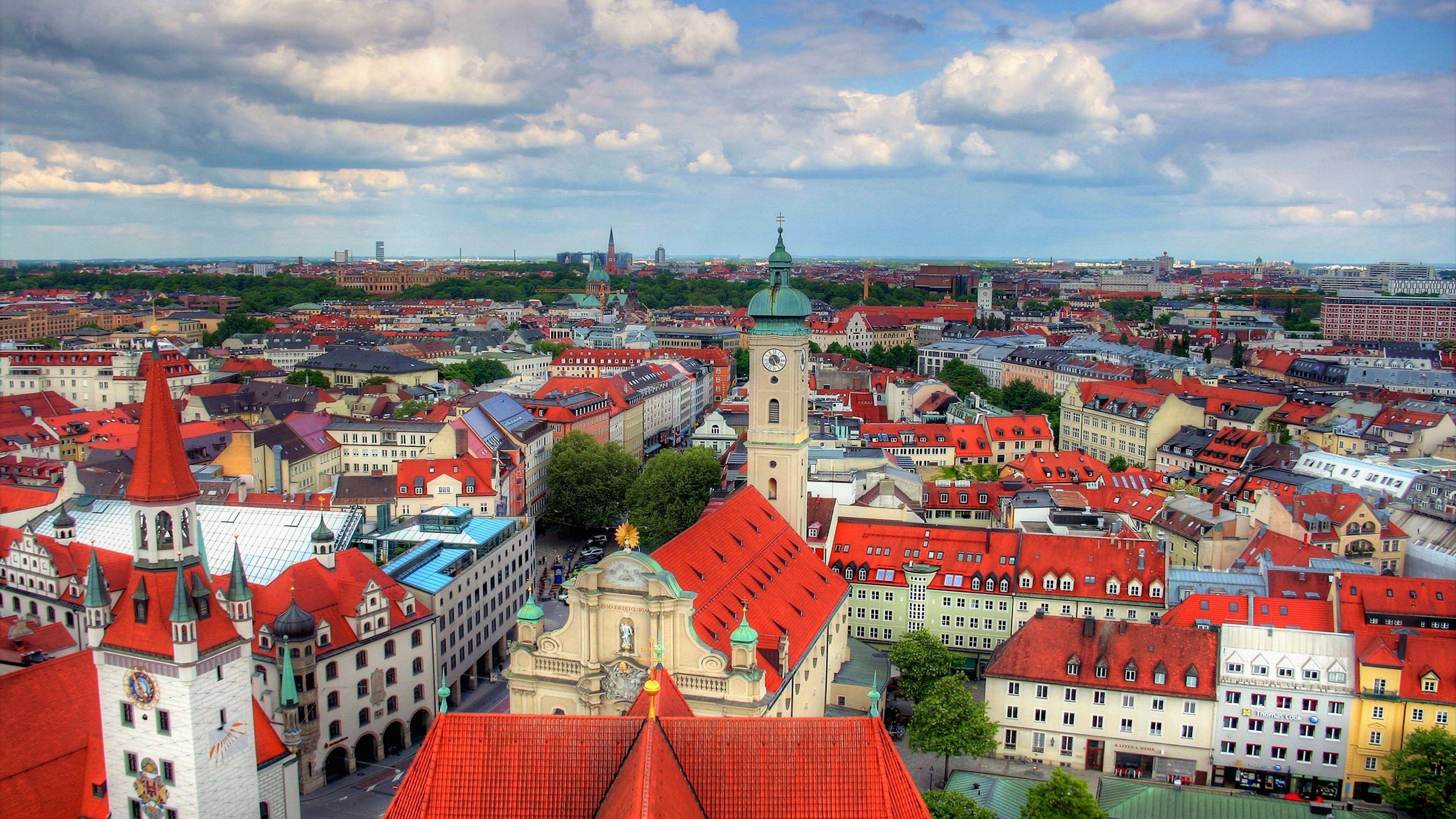 3840x2160 Download 3840x2160 Munich, Germany, Cityscape, Buildings, Clouds Wallpaper for UHD TV