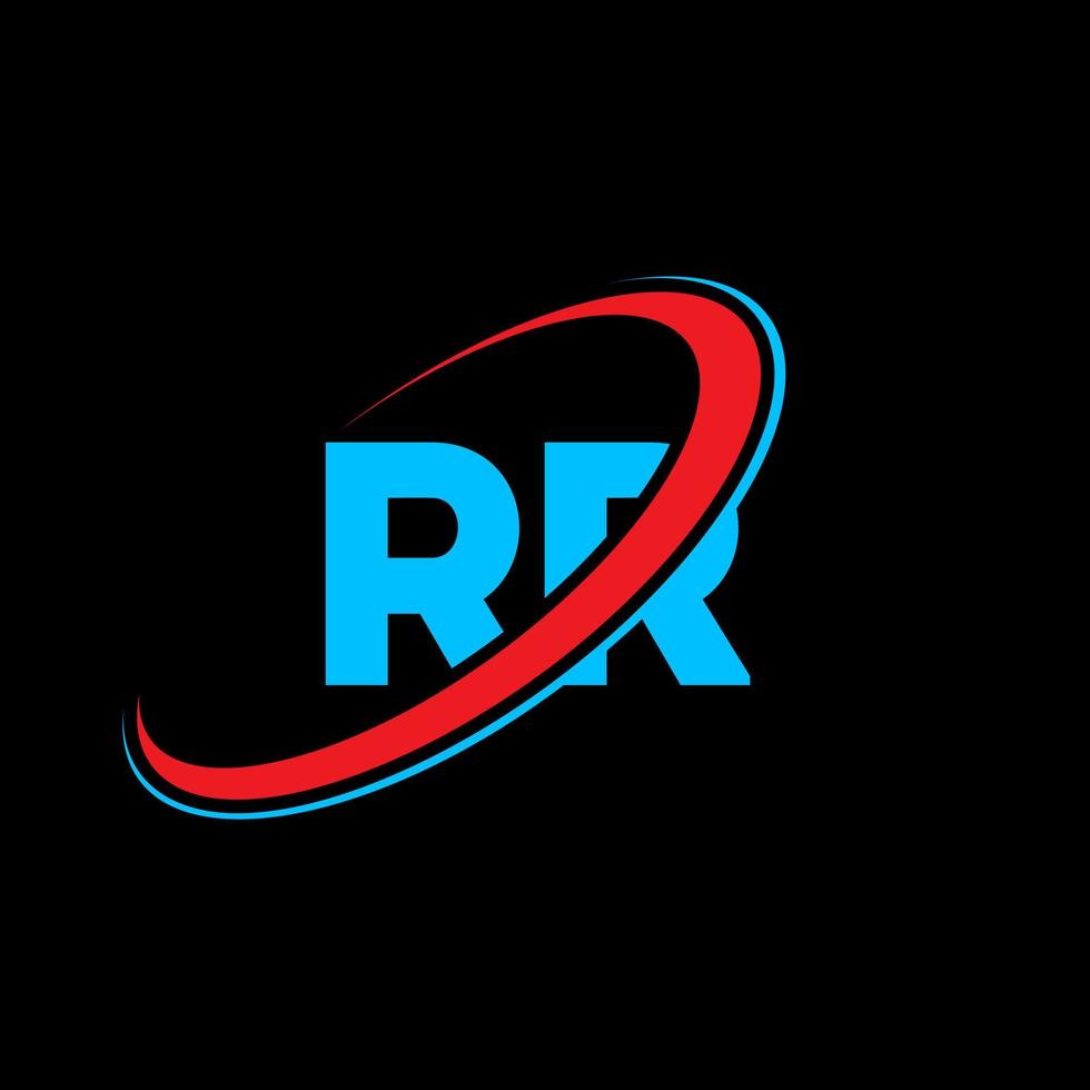 980x980 RR R R letter logo design. Initial letter RR linked circle uppercase monogram logo red and blue. RR logo, R R design. rr, r r