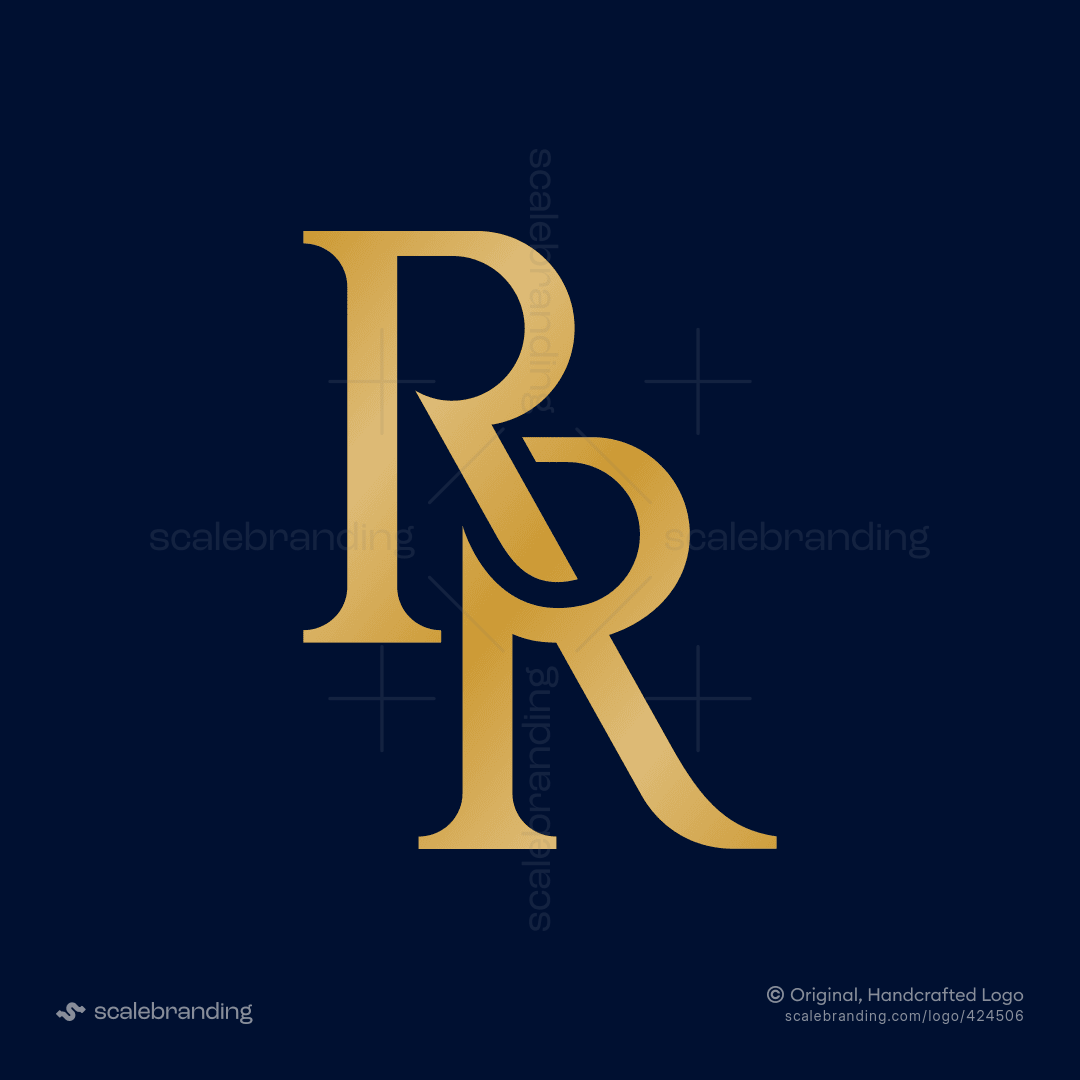 1080x1080 RR Letter Monogram Serif Logo Design