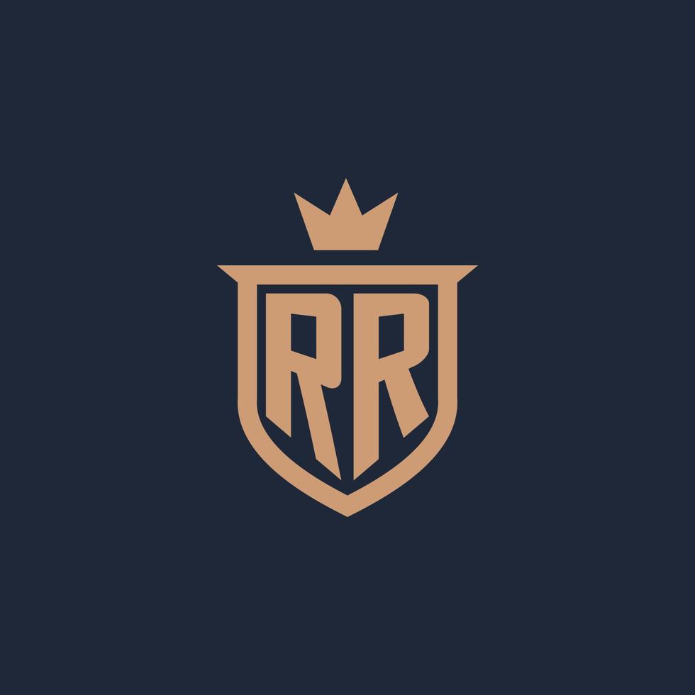980x980 RR monogram initial logo with shield and crown style