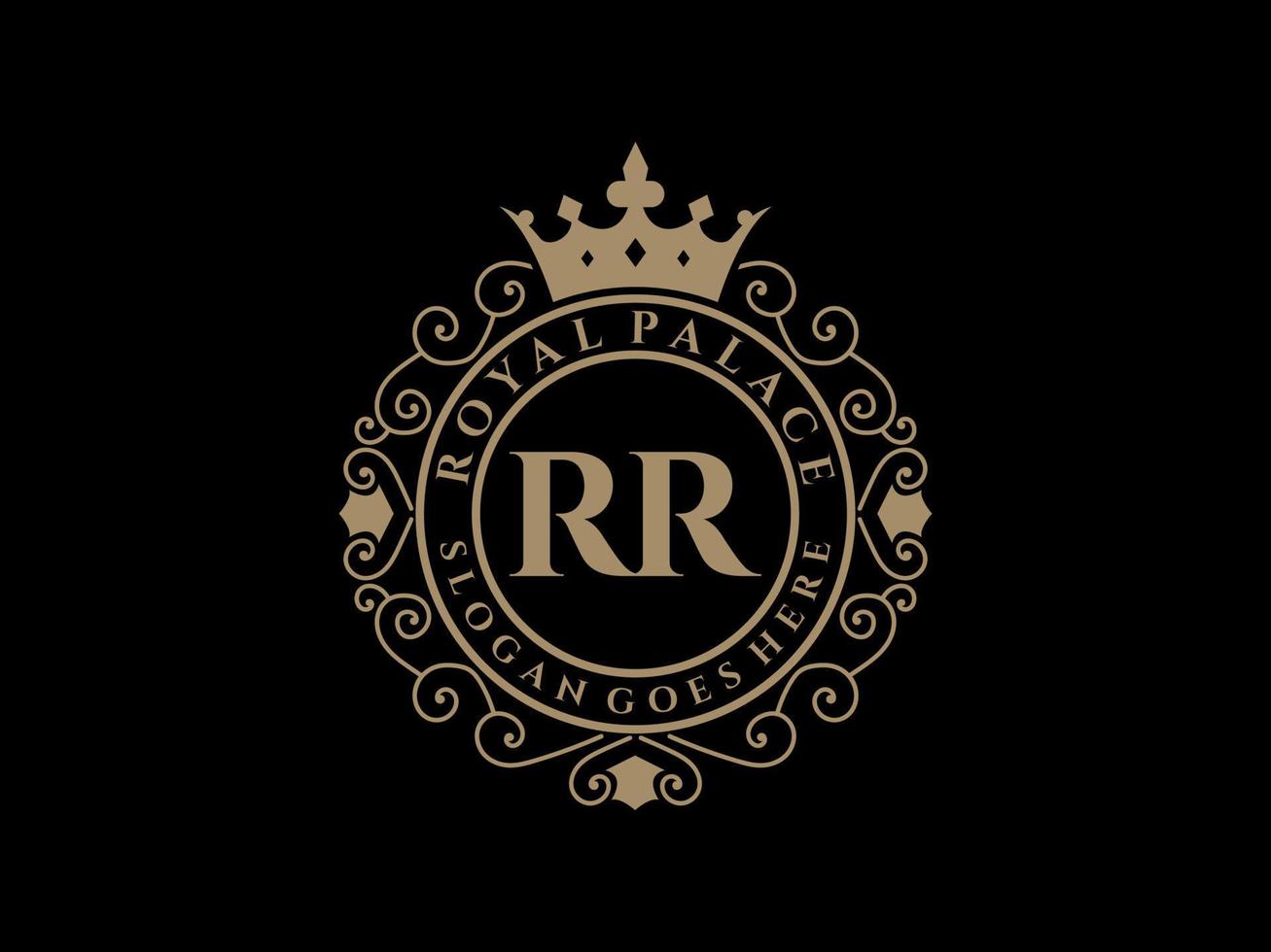 1307x980 Letter RR Antique royal luxury victorian logo with ornamental frame