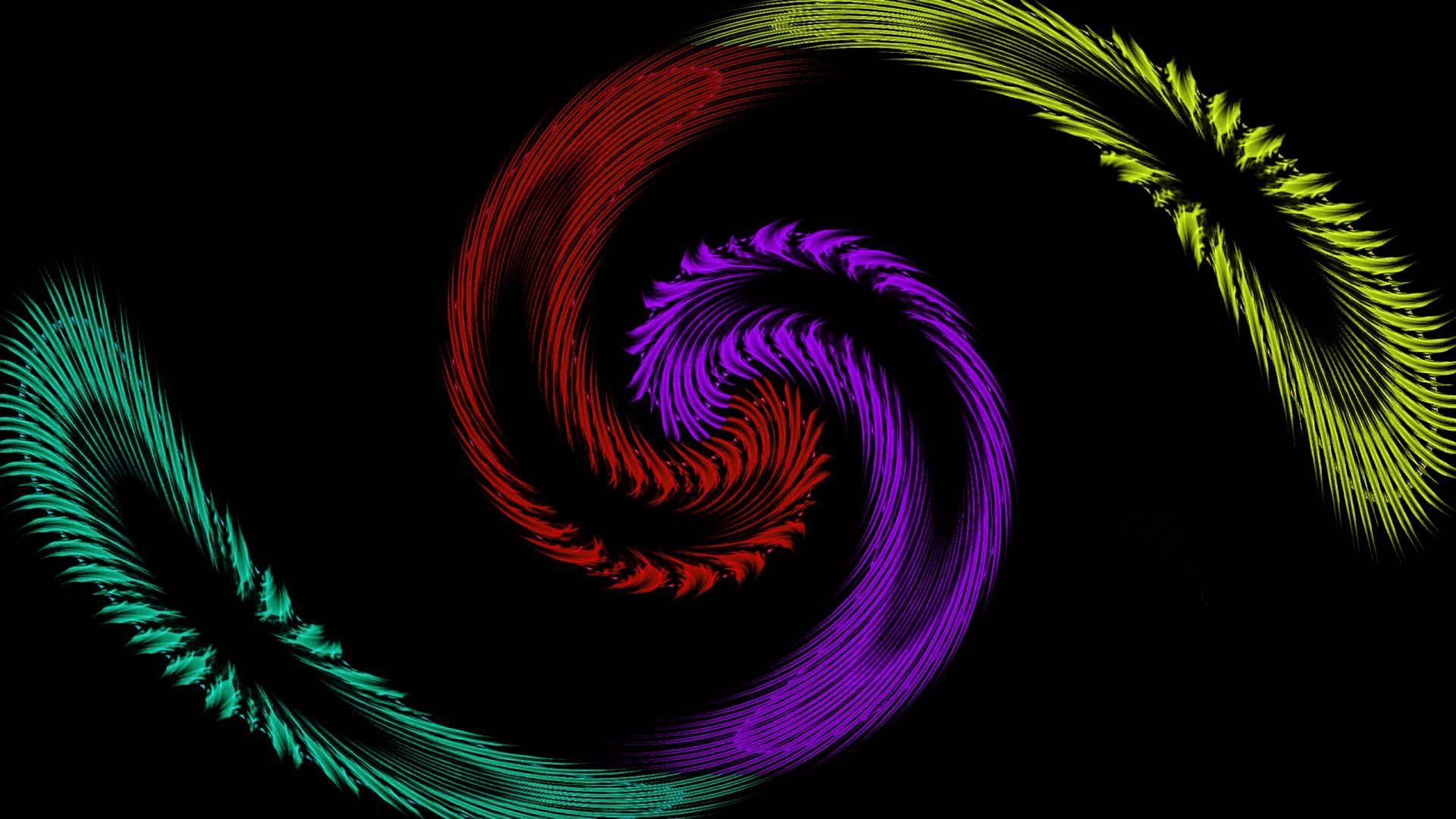 1920x1080 Feather Red Purple Green HD Abstract Wallpaper