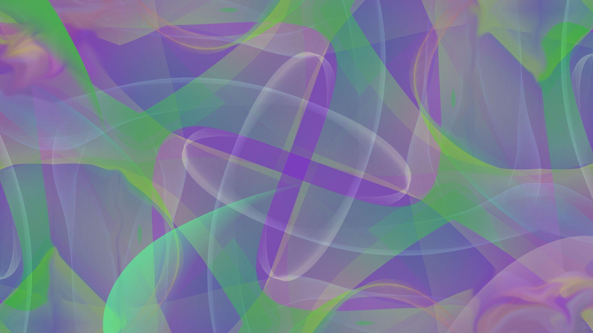 1920x1080 Purple And Green Pastel Ribbon Wave HD Abstract Wallpaper