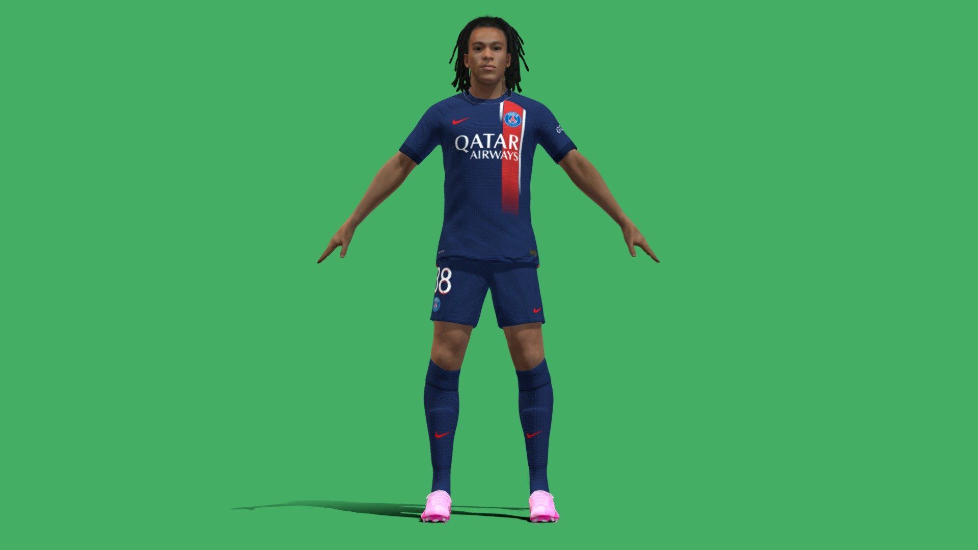 1920x1080 3D Rigged Ethan Mbappé PSG 2024 model by changjinew [baab6b5]