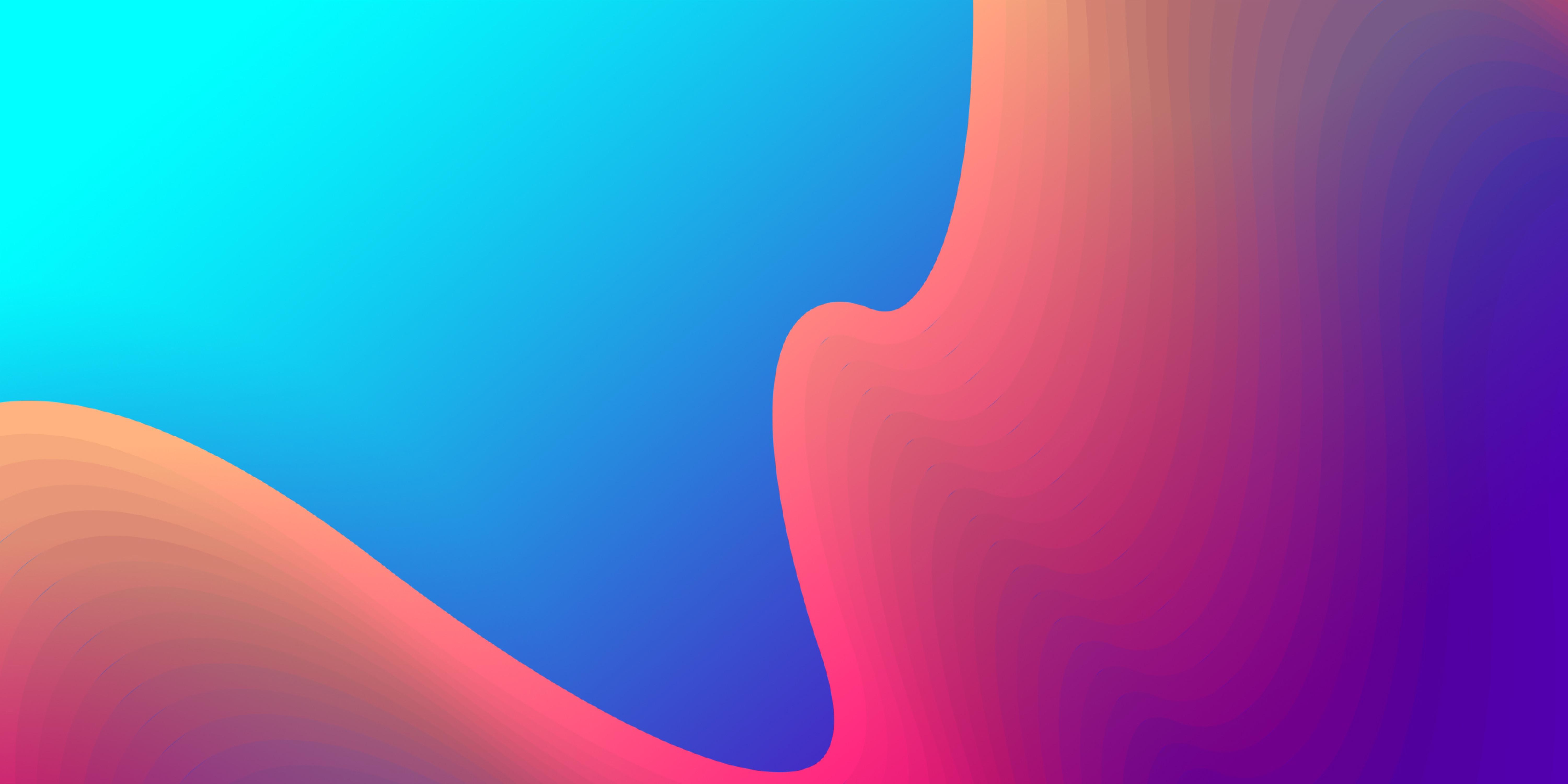 6000x3000 Blue Gradient Wallpaper 4K .